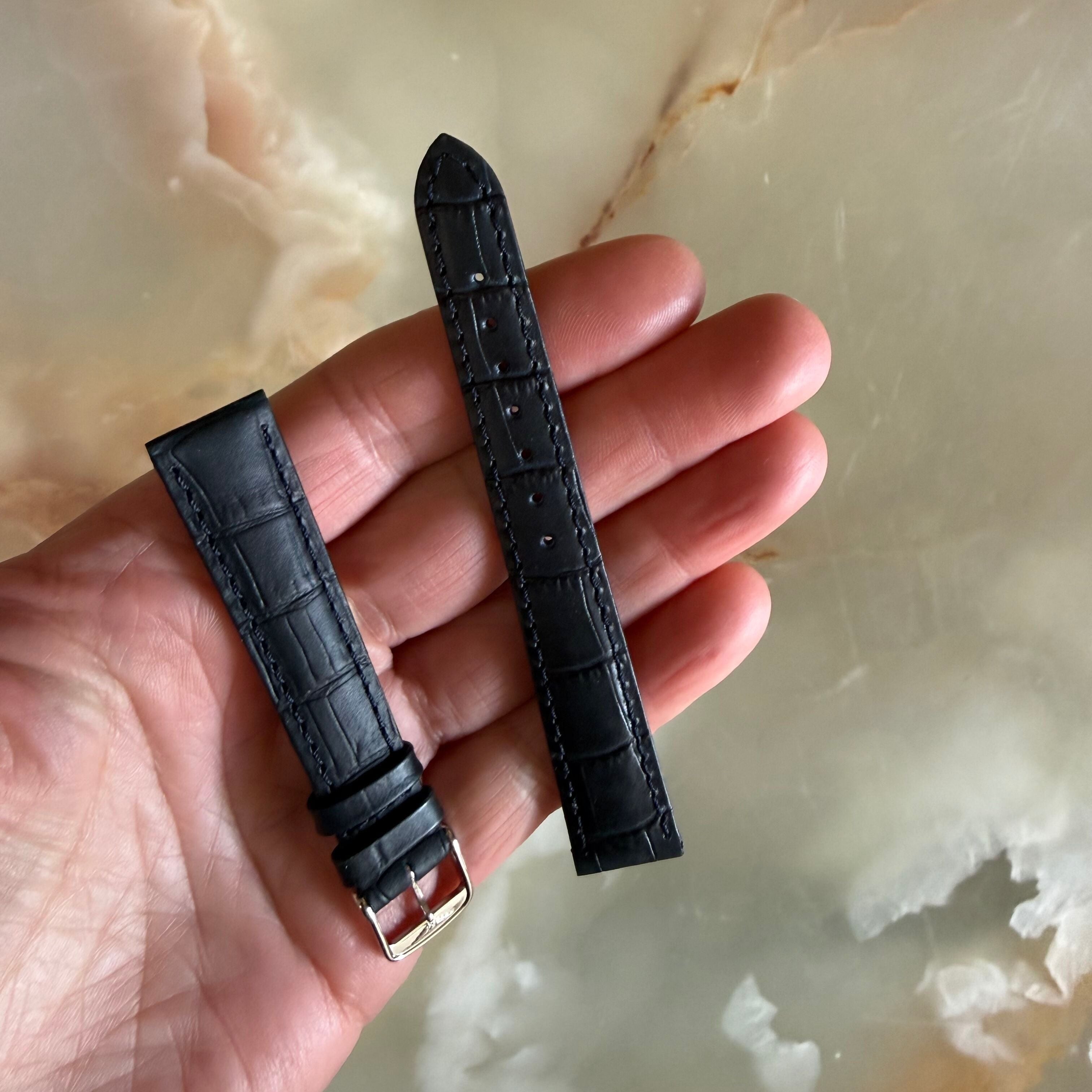 Authentic Longines Navy Blue Alligator Watch Band Strap 15mm Buckle