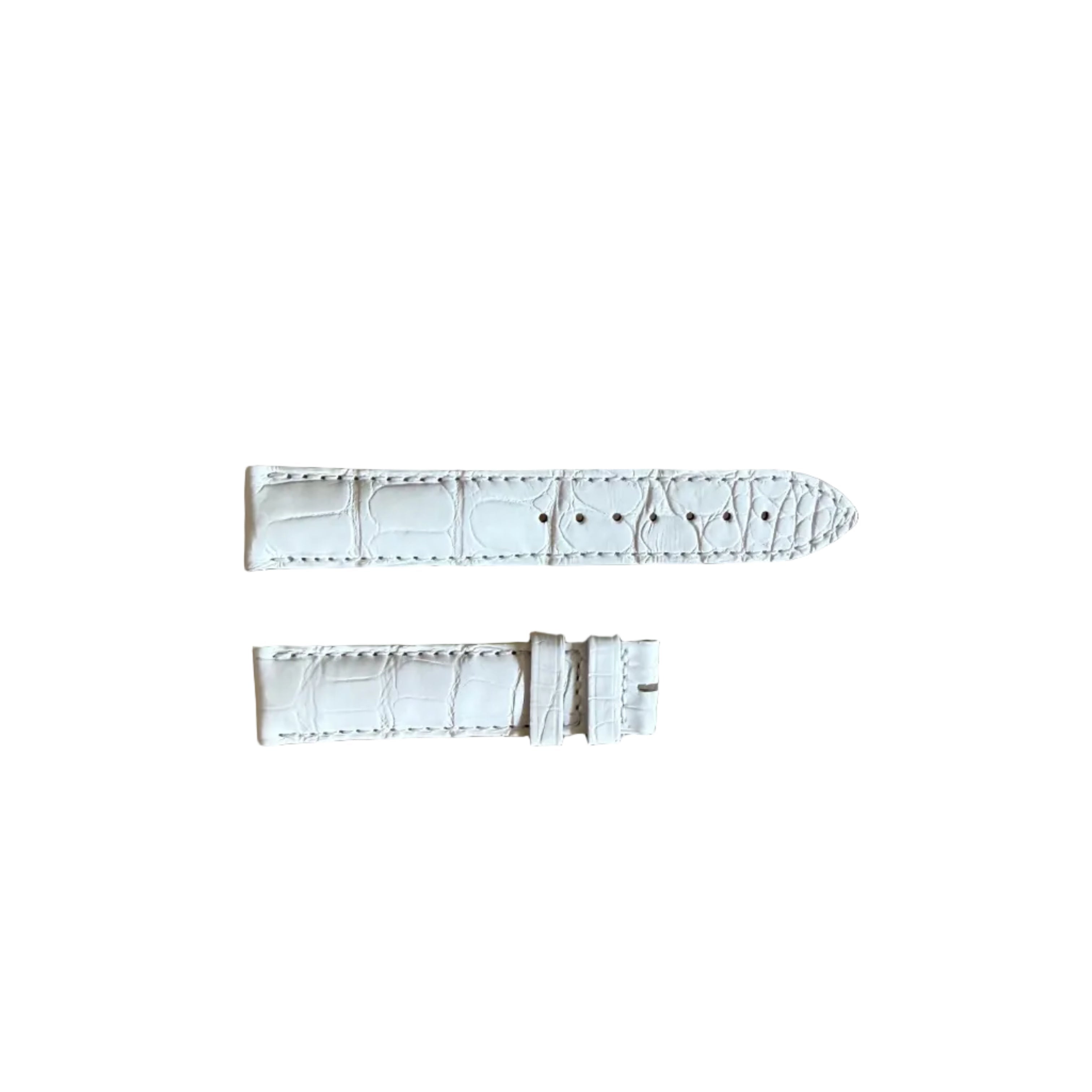 Authentic Longines White Alligator Padded Watch Strap Band 19mm L682121344