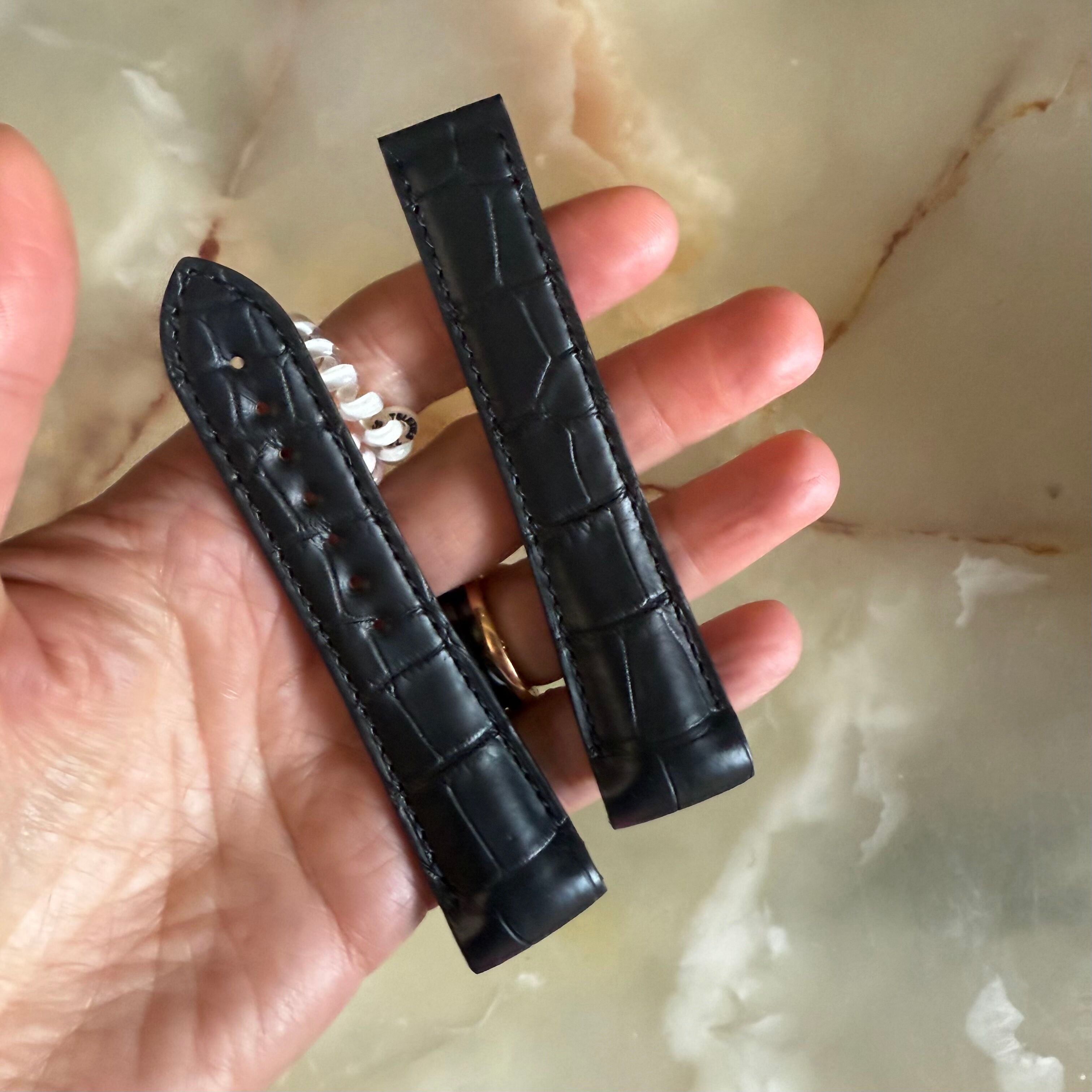 Authentic Omega Black Alligator Watch Strap Band 22mm 98000271