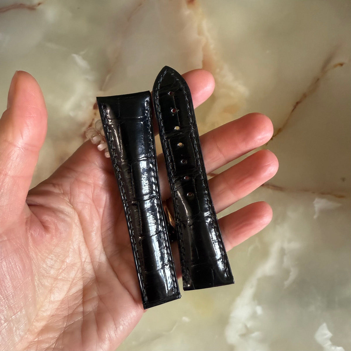Authentic Omega Black Alligator Watch Strap Band 24mm