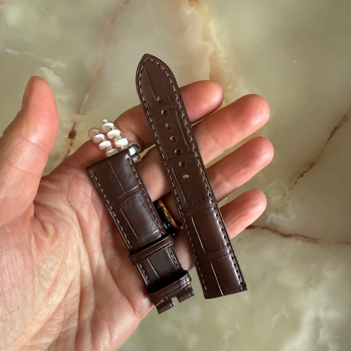 Authentic Omega Brown Alligator Watch Strap Band 20mm 98000154