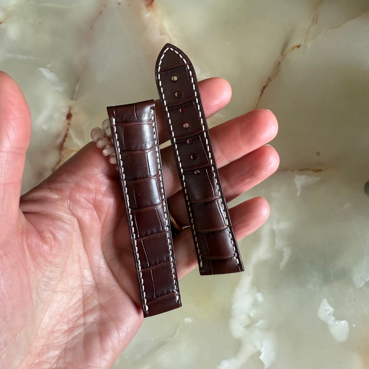 Authentic Omega Brown Alligator Watch Strap Band 20mm 98000244