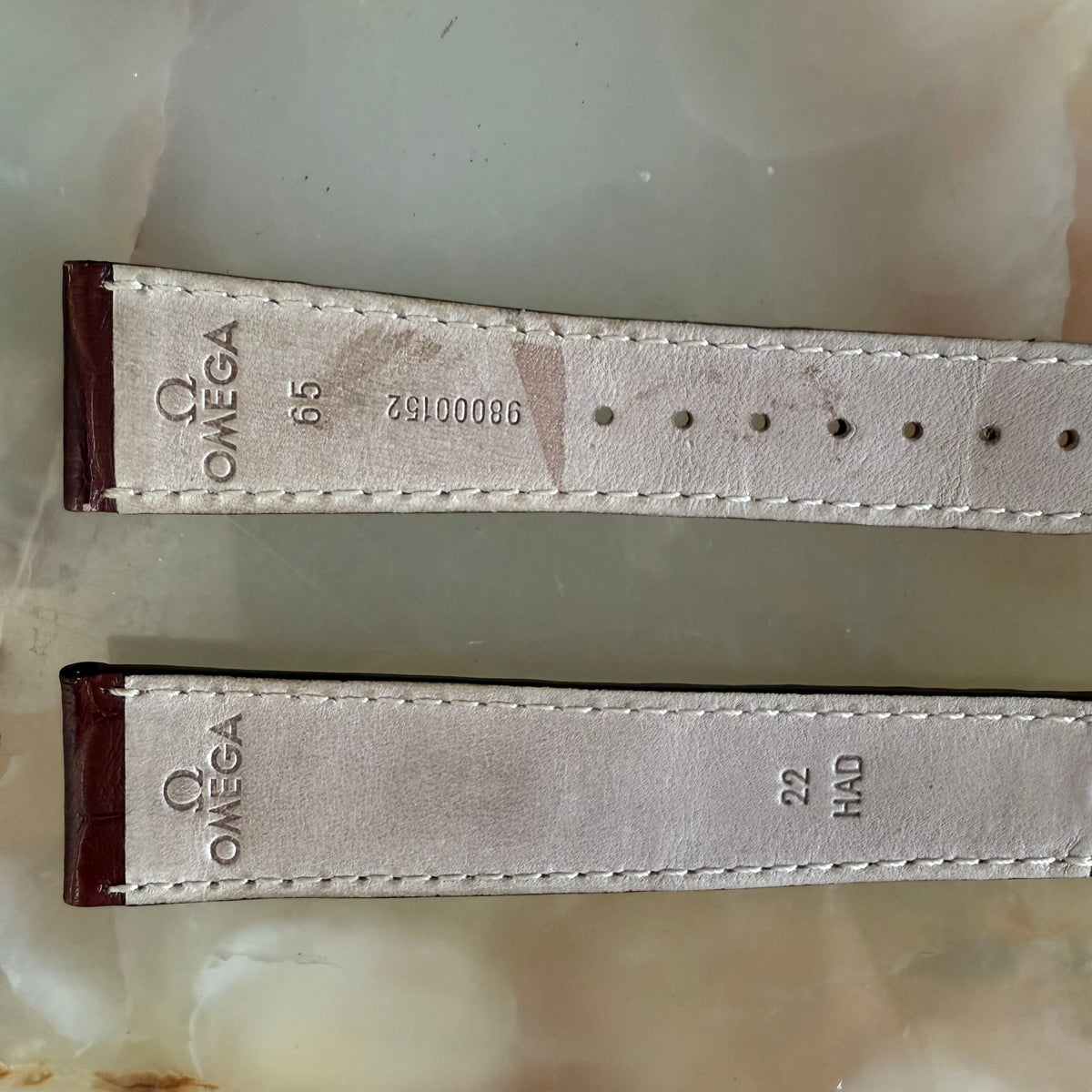 Authentic Omega Brown Alligator Watch Strap Band 22mm 98000152