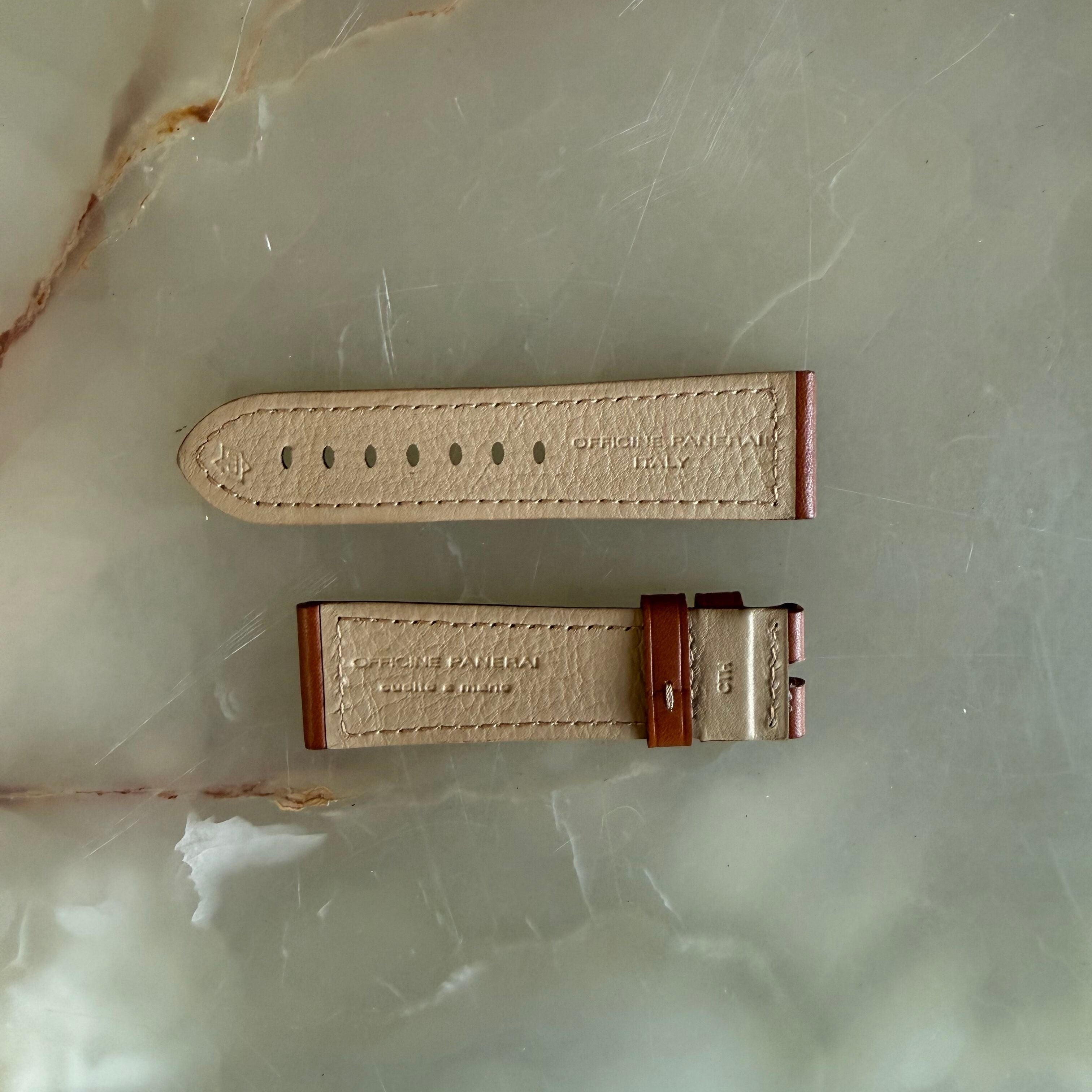 Authentic Panerai Brown Leather Watch Strap Band 26.5mm