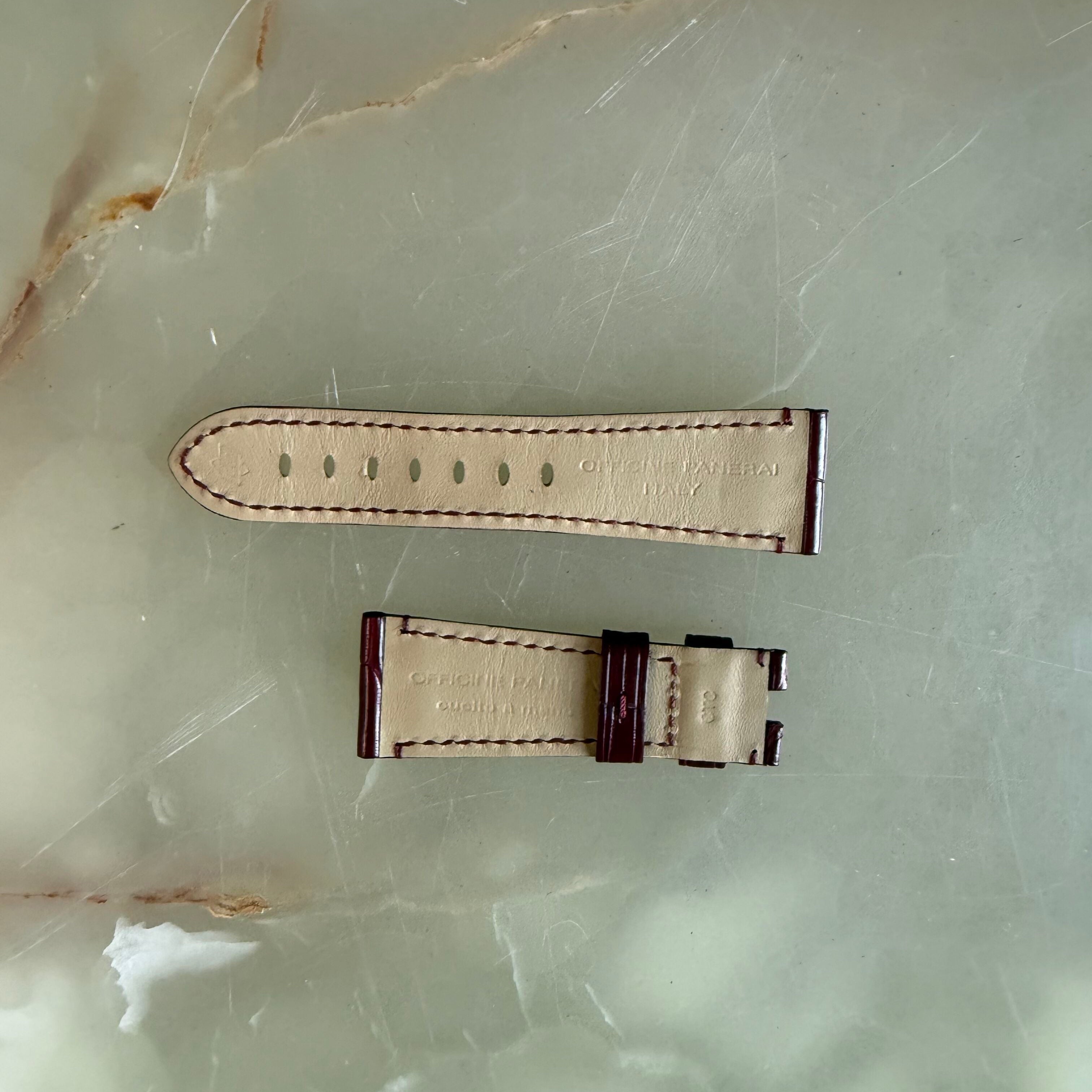 Authentic Panerai Burgundy Alligator Watch Strap Band 25mm