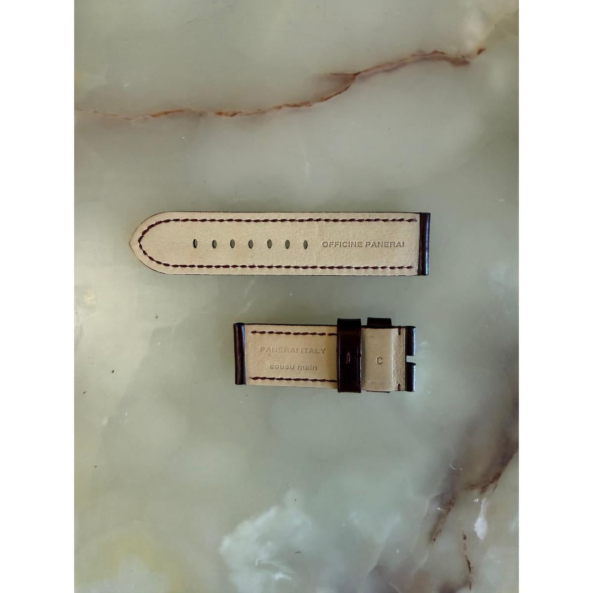 Authentic Panerai Burgundy Leather Watch Strap Band 26mm