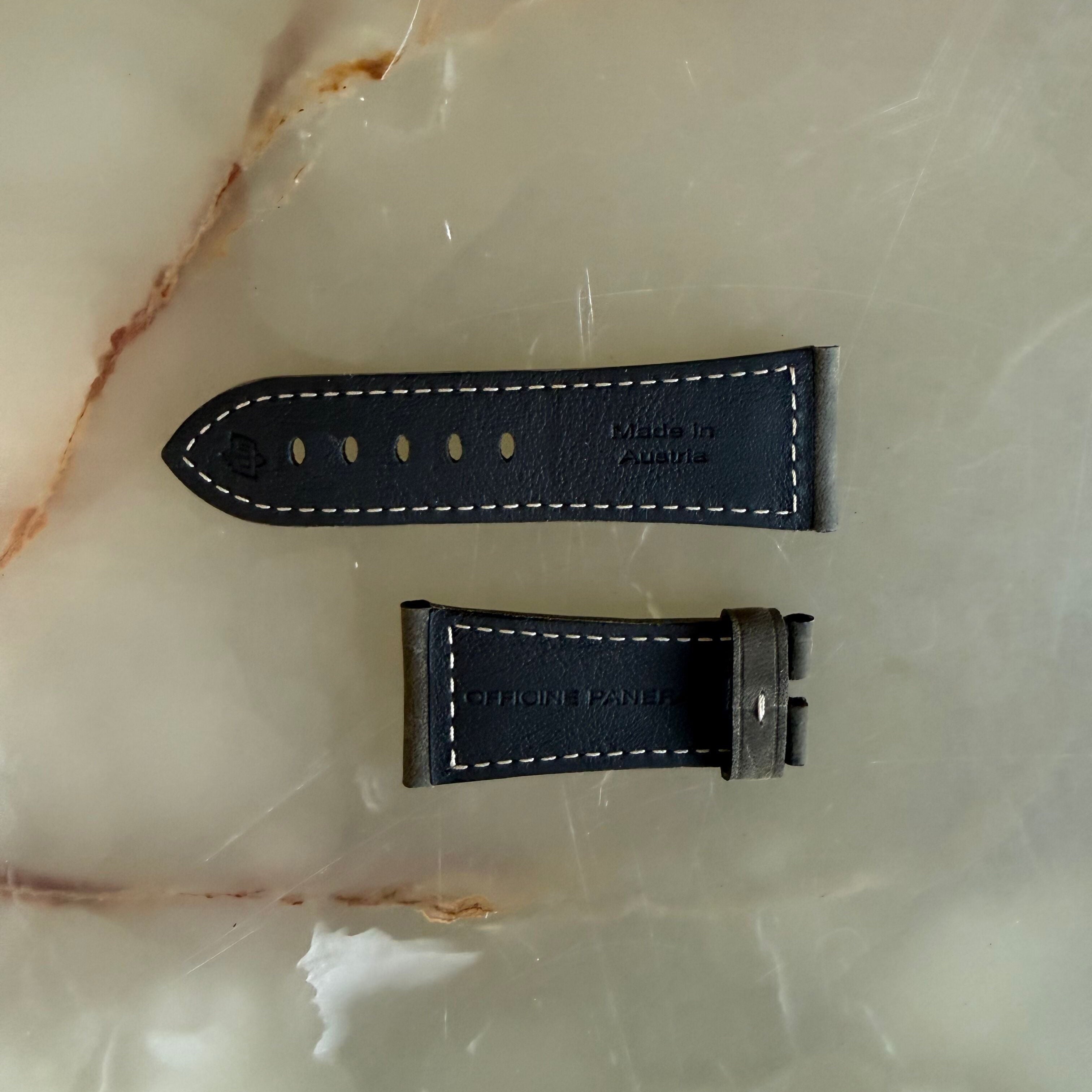Authentic Panerai Grey Leather Watch Strap Band 26.25mm