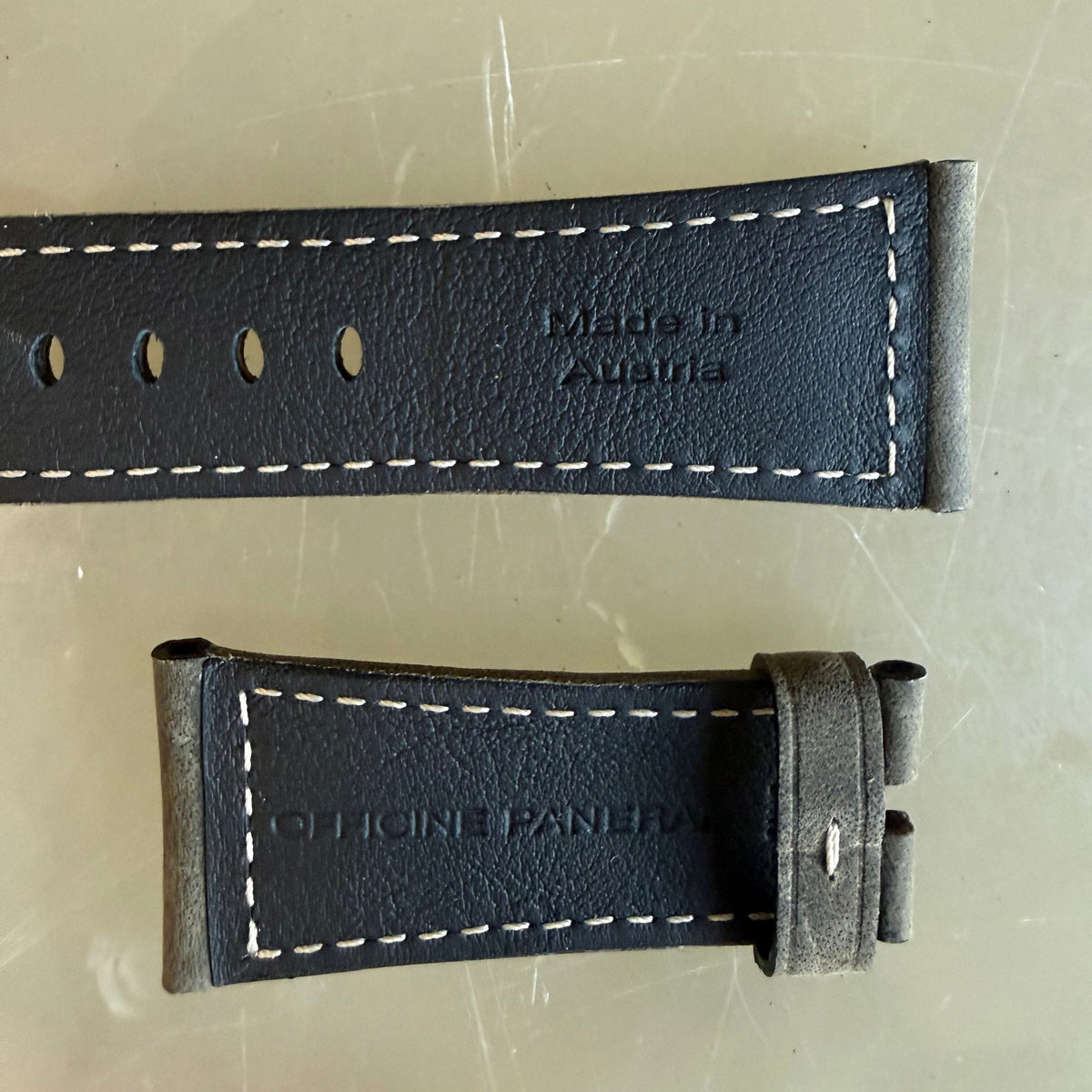 Authentic Panerai Grey Leather Watch Strap Band 26.25mm