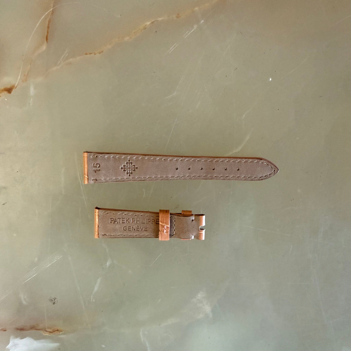 Authentic Patek Philippe Beige Alligator Watch Strap Band 15mm