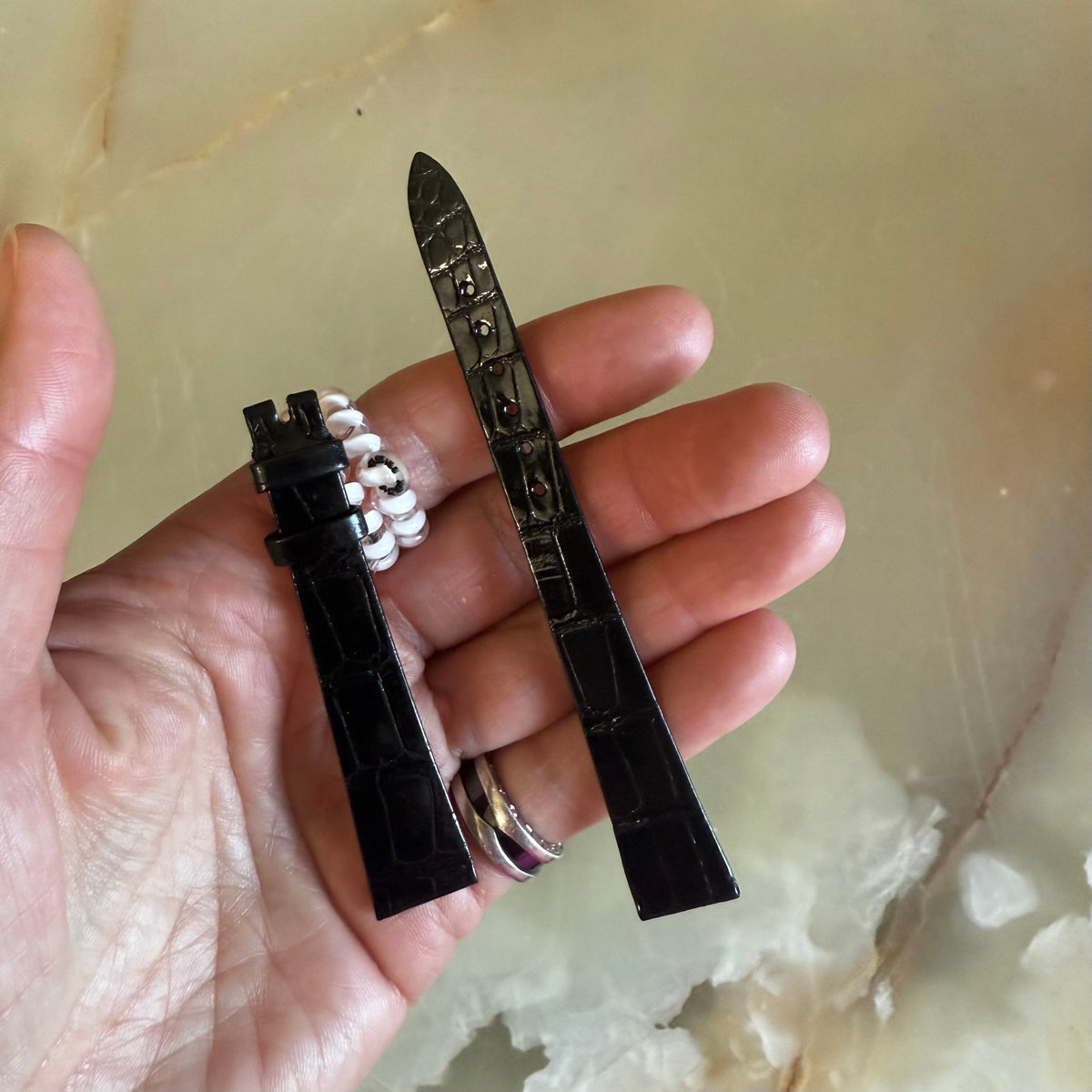 Authentic Patek Philippe Black Alligator Watch Strap Band 15mm