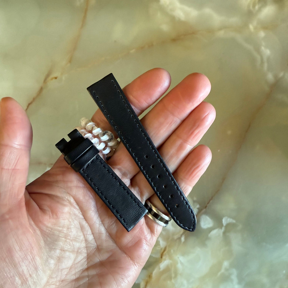 Authentic Patek Philippe Black Leather Watch Strap Band 16mm