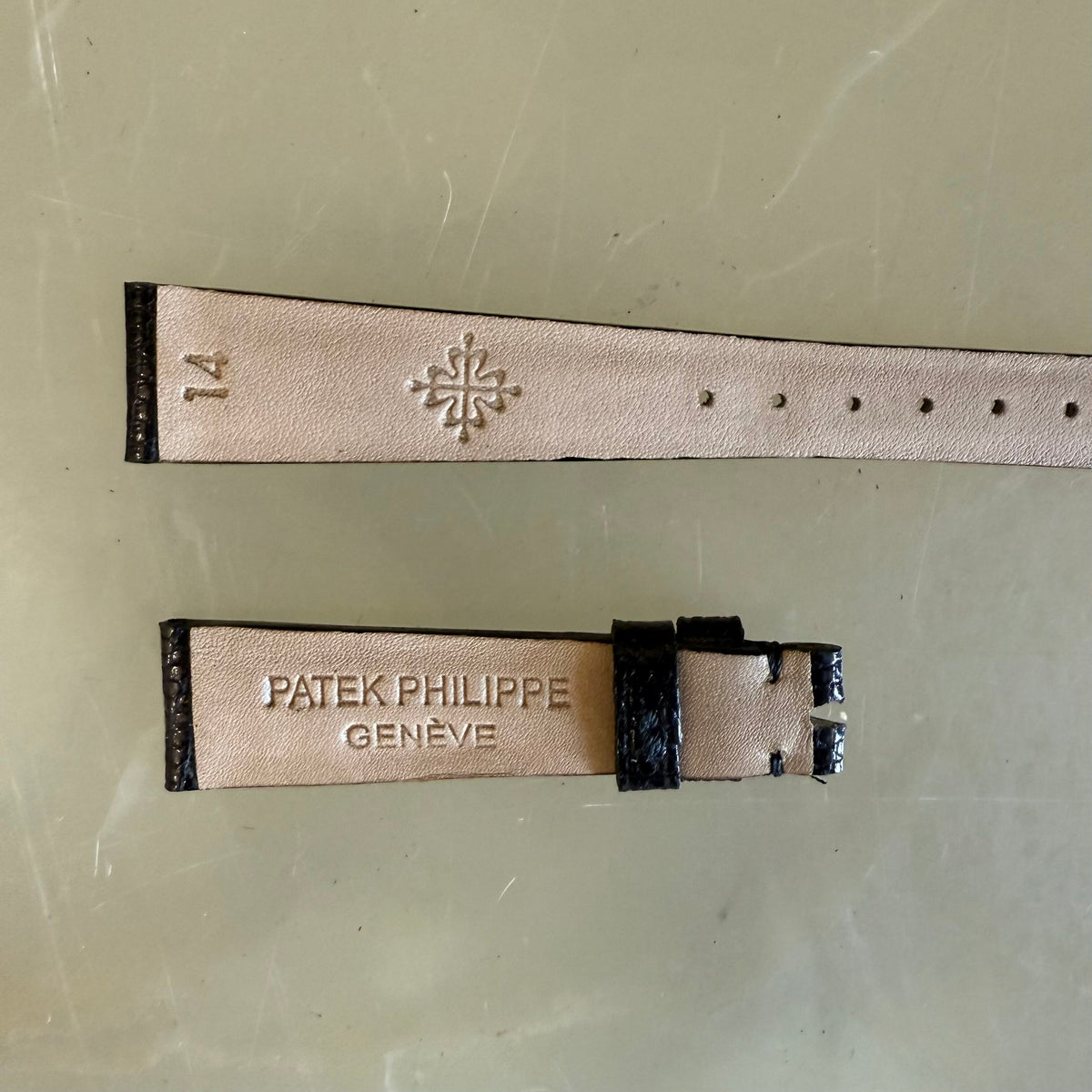 Authentic Patek Philippe Black Lizard Watch Strap Band 14mm
