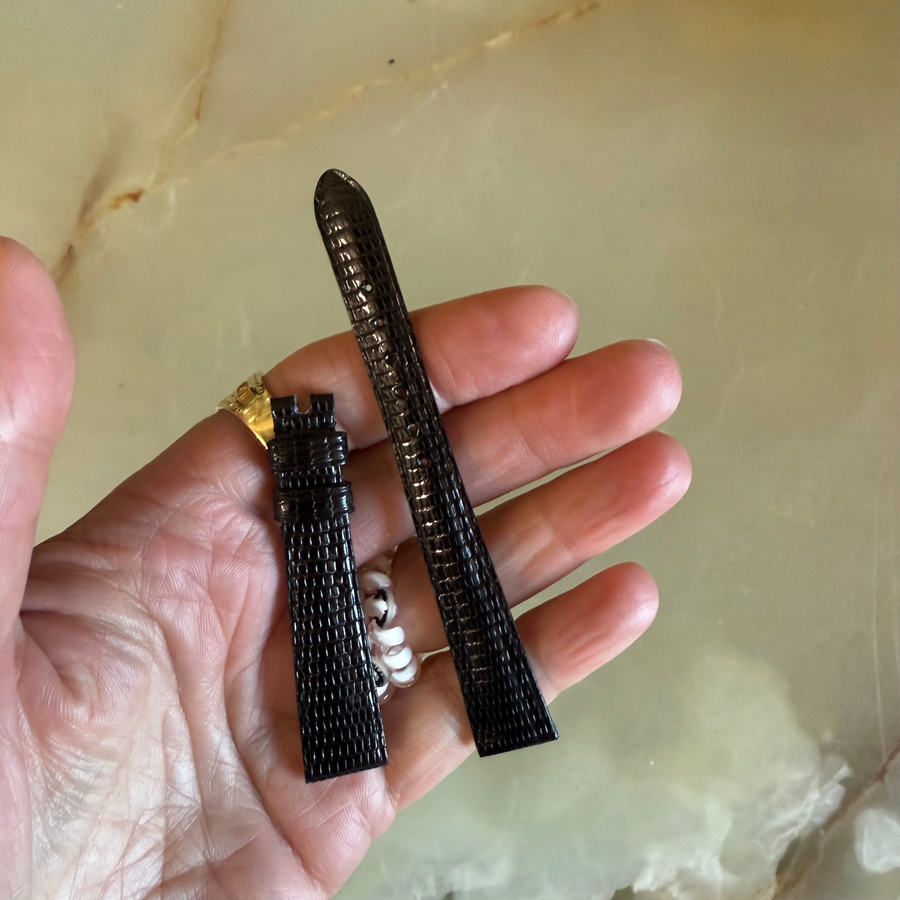 Authentic Patek Philippe Black Shiny Lizard Watch Strap Band 14mm