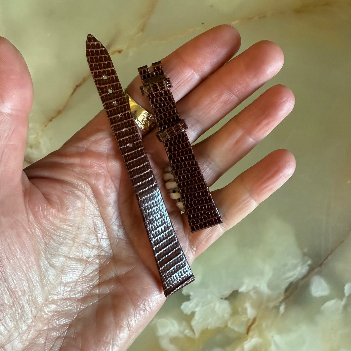 Authentic Patek Philippe Brown Lizard Watch Strap Band 14mm