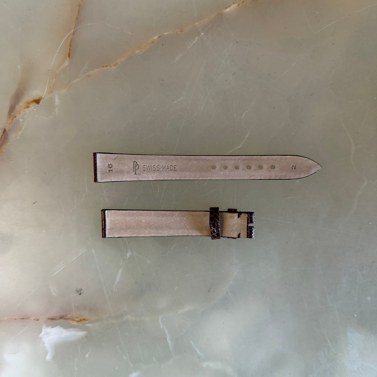 Authentic Patek Philippe Brown Lizard Watch Strap Band 16mm