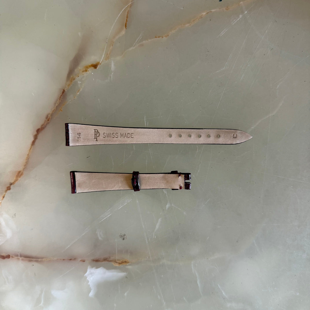 Authentic Patek Philippe Burgundy Shiny Alligator Watch Strap Band 14mm