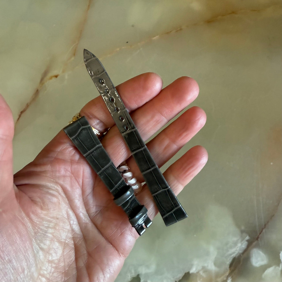 Authentic Patek Philippe Grey Alligator Watch Strap Band 14mm
