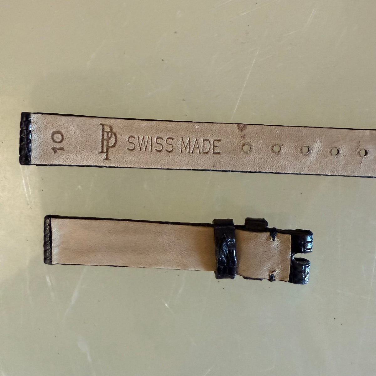 Authentic Patek Philippe Shiny Black Lizard Watch Strap Band 10mm
