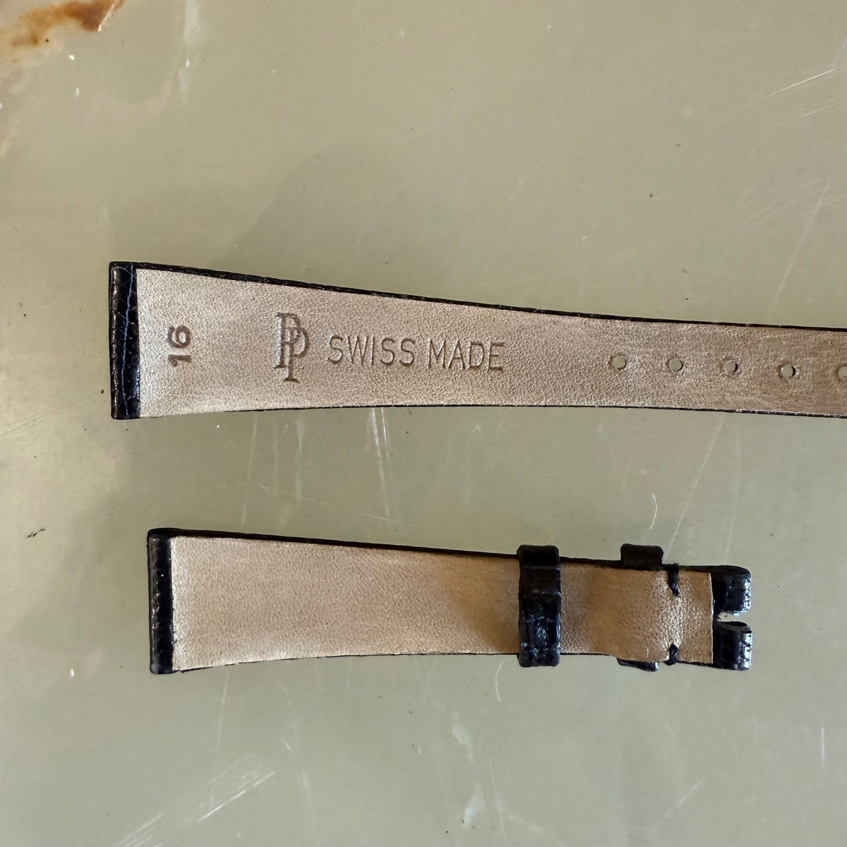 Authentic Patek Philippe Shiny Black Lizard Watch Strap Band 16mm