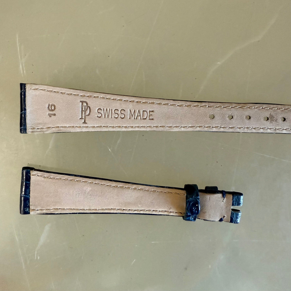 Authentic Patek Philippe Shiny Blue Crocodile Watch Strap Band 16mm