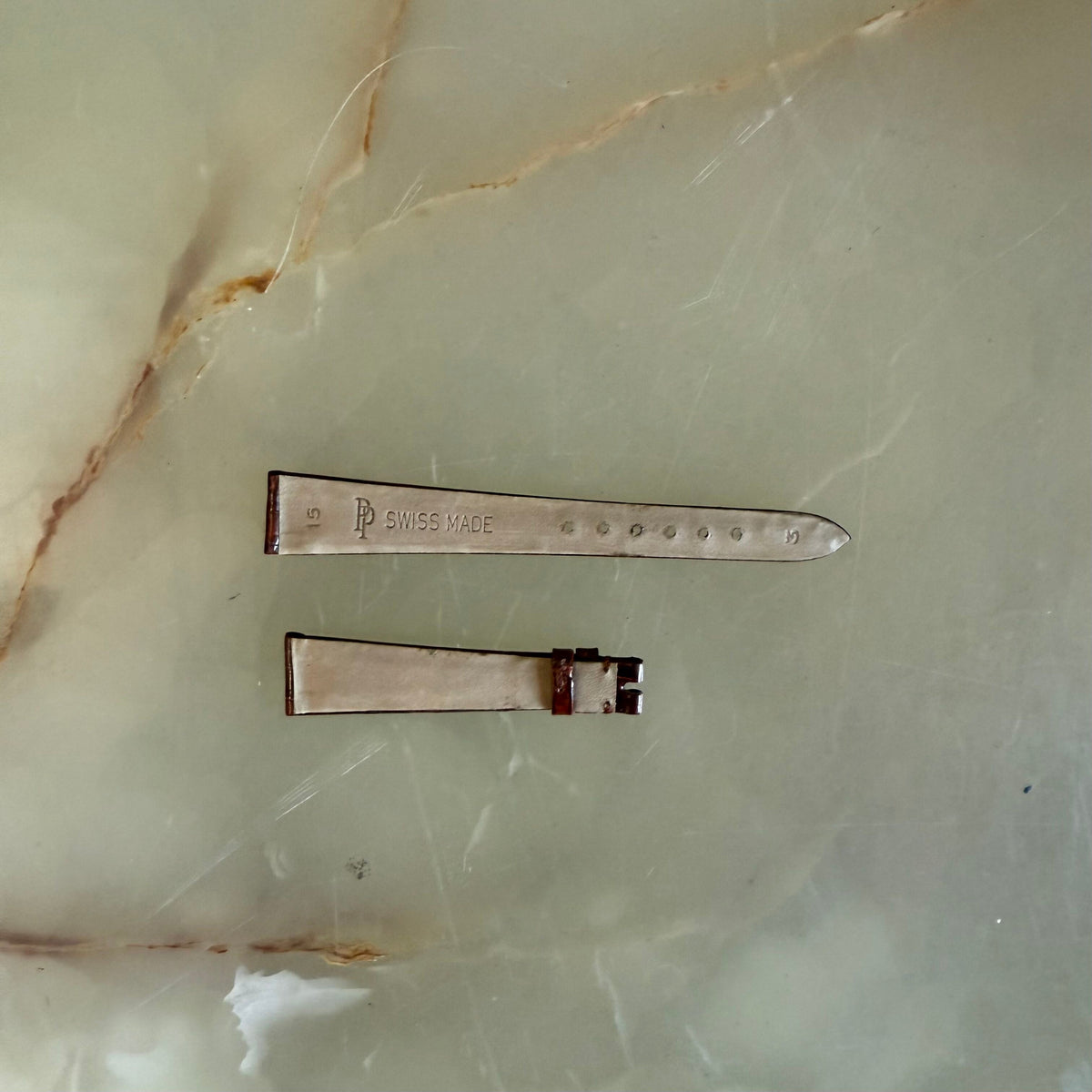 Authentic Patek Philippe Shiny Brown Alligator Watch Strap Band 15mm