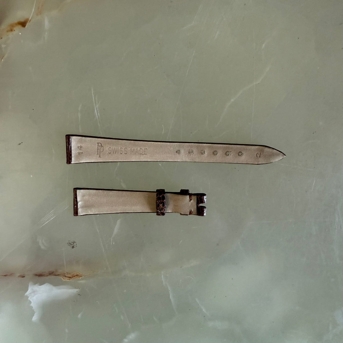 Authentic Patek Philippe Shiny Brown Lizard Watch Strap Band 14mm