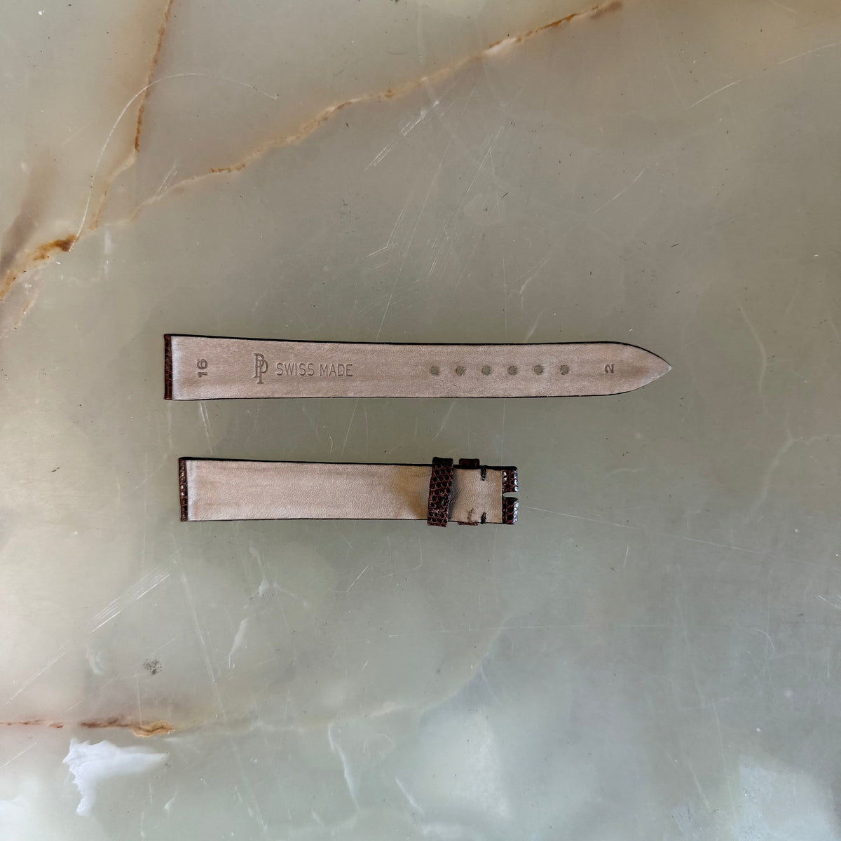 Authentic Patek Philippe Shiny Brown Lizard Watch Strap Band 16mm