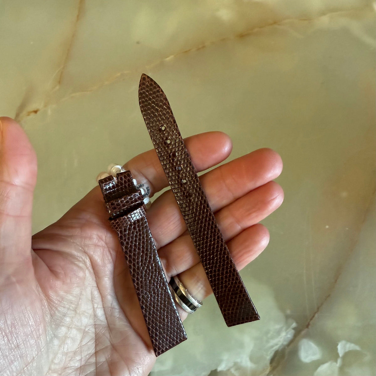 Authentic Patek Philippe Shiny Brown Lizard Watch Strap Band 16mm