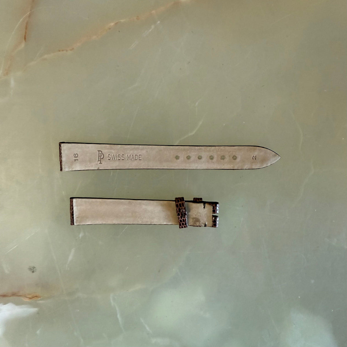 Authentic Patek Philippe Shiny Dark Brown Lizard Watch Strap Band 16mm