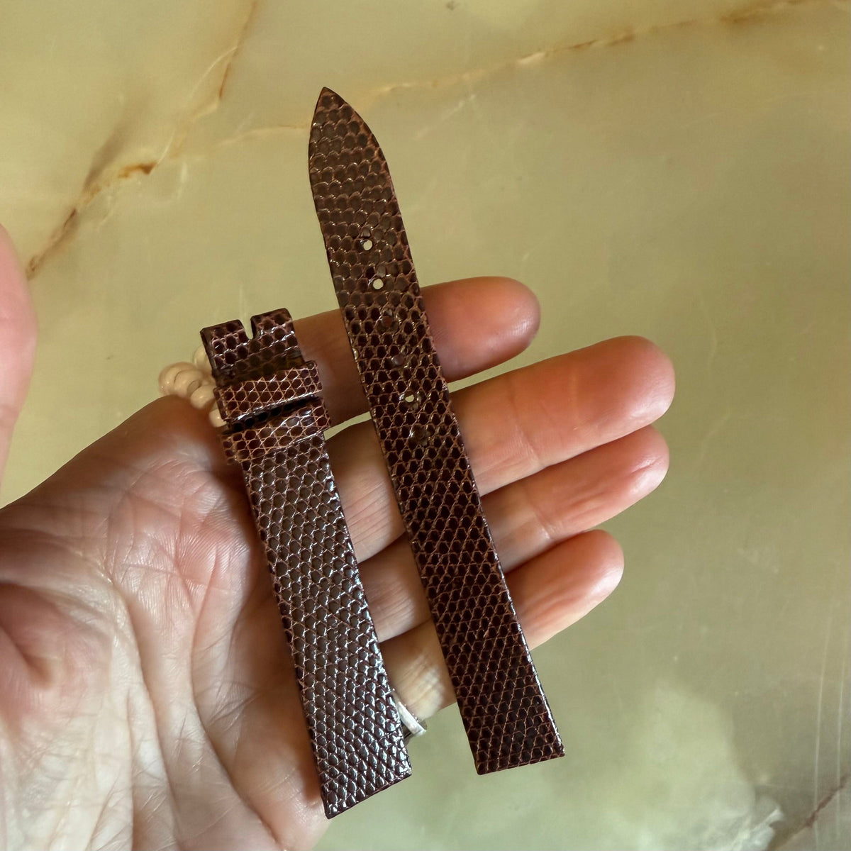 Authentic Patek Philippe Shiny Dark Brown Lizard Watch Strap Band 16mm
