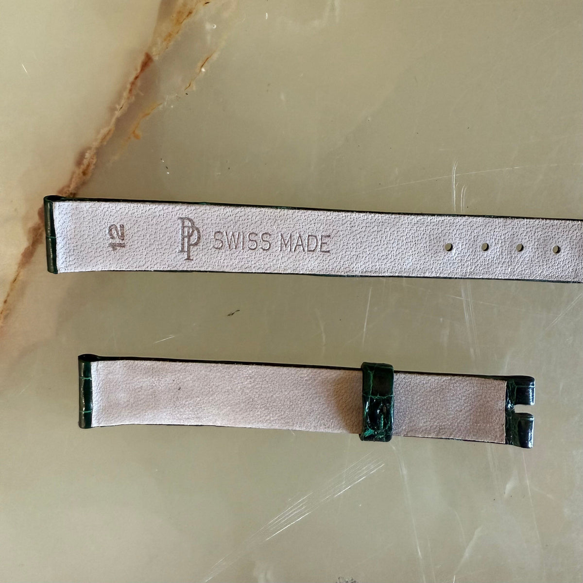 Authentic Patek Philippe Shiny Green Alligator Watch Strap Band 12mm