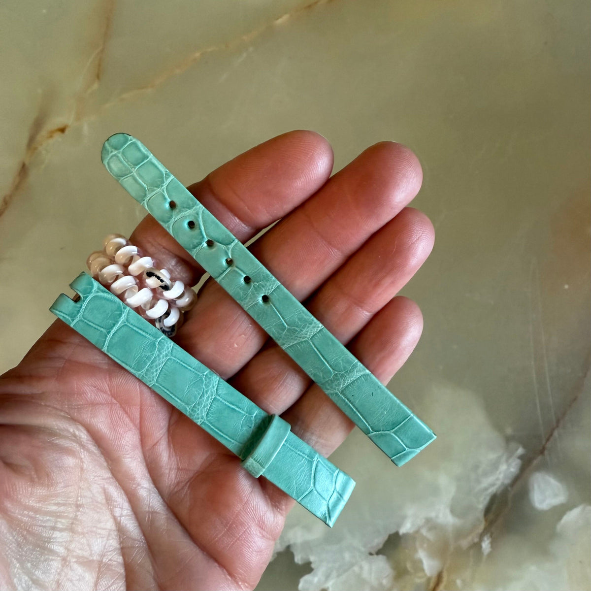 Authentic Patek Philippe Turquoise Crocodile Watch Strap Band 12mm