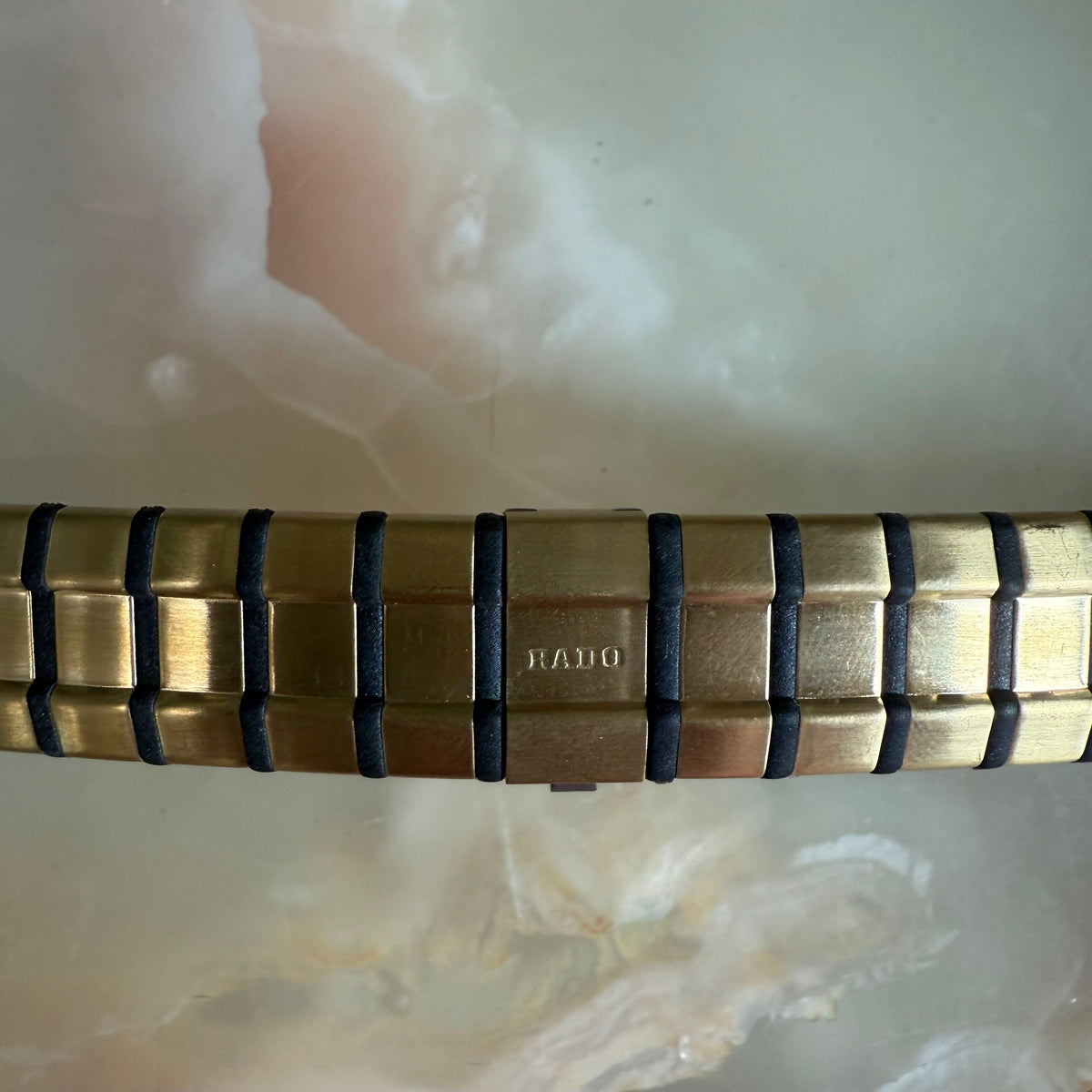 Authentic RADO Black & Gold Steel Watch Bracelet 15mm 03603