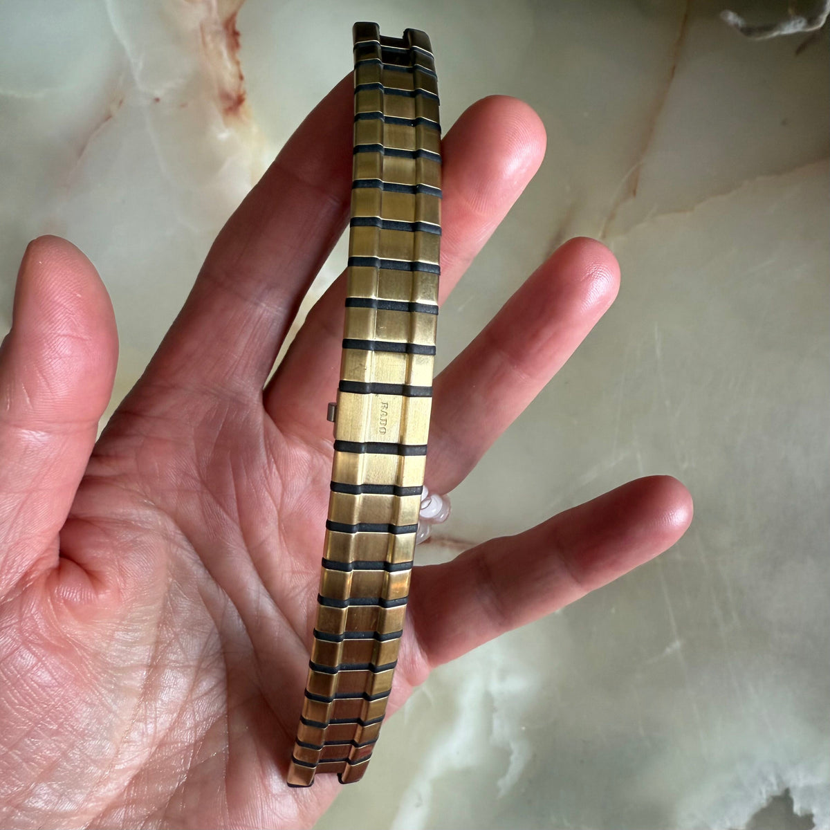 Authentic RADO Black & Gold Steel Watch Bracelet 15mm 03603