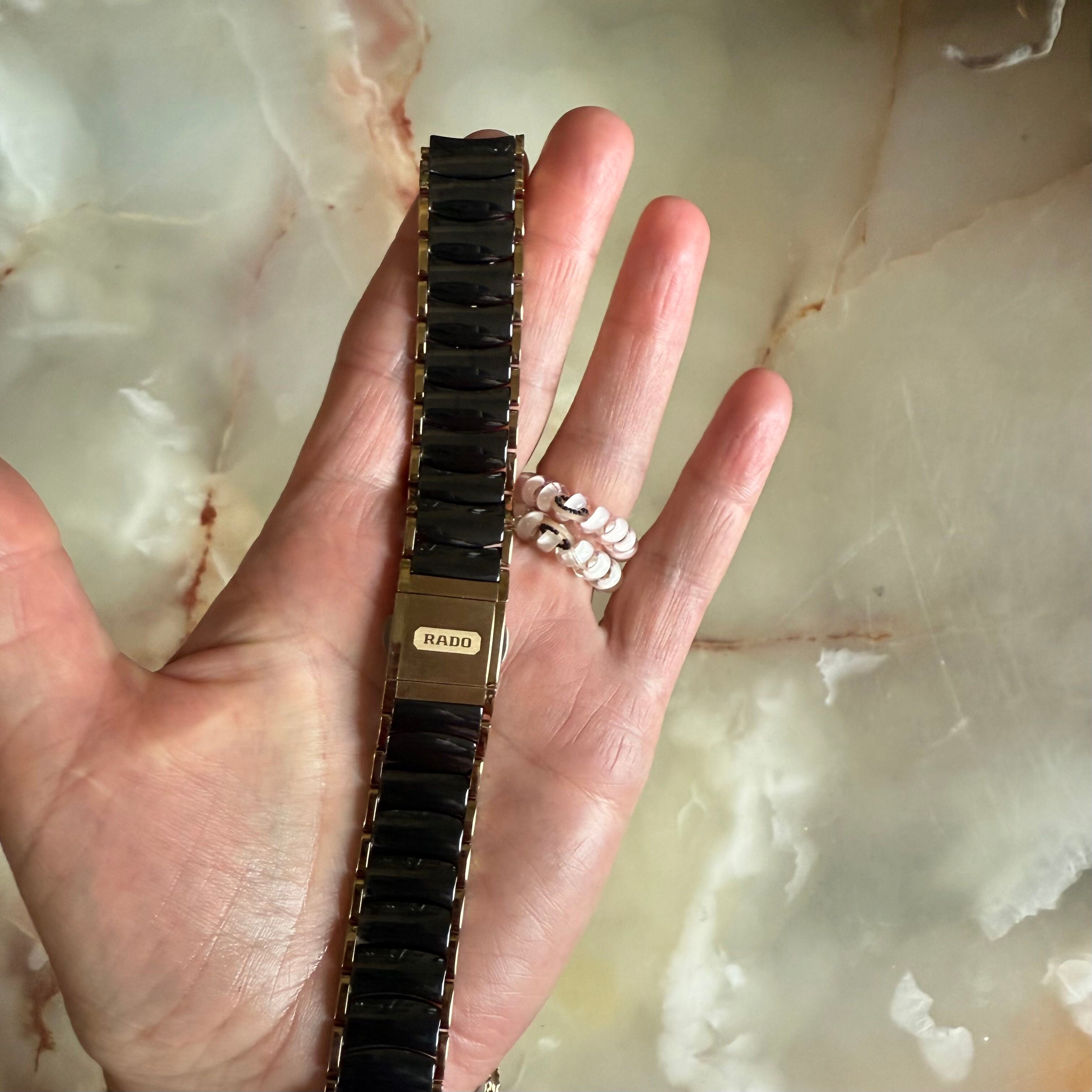Authentic RADO Black High-Tech Ceramics Watch Bracelet 19mm 04419