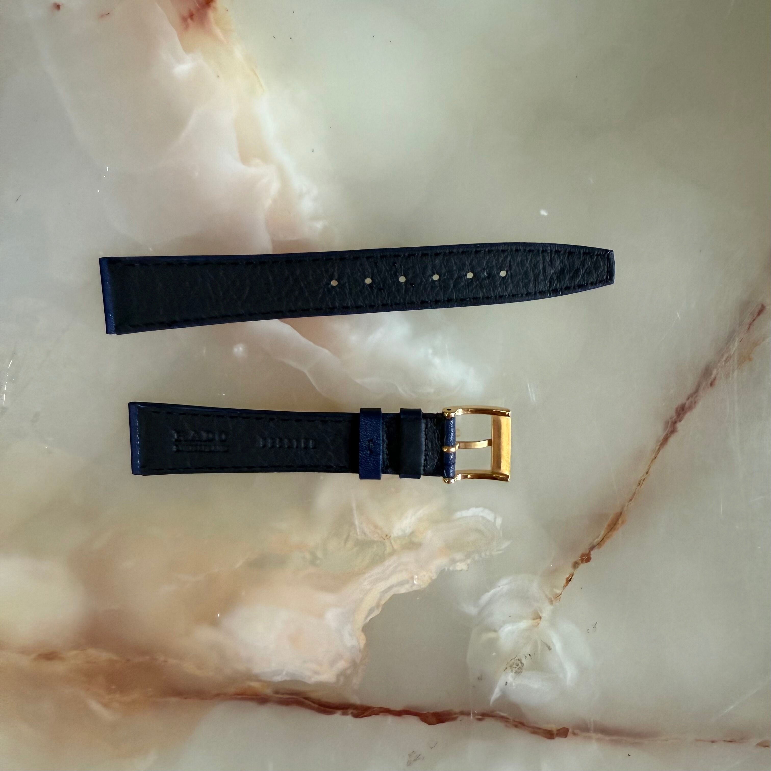 Authentic RADO Blue Calfskin Watch Strap Band 17mm with Buckle