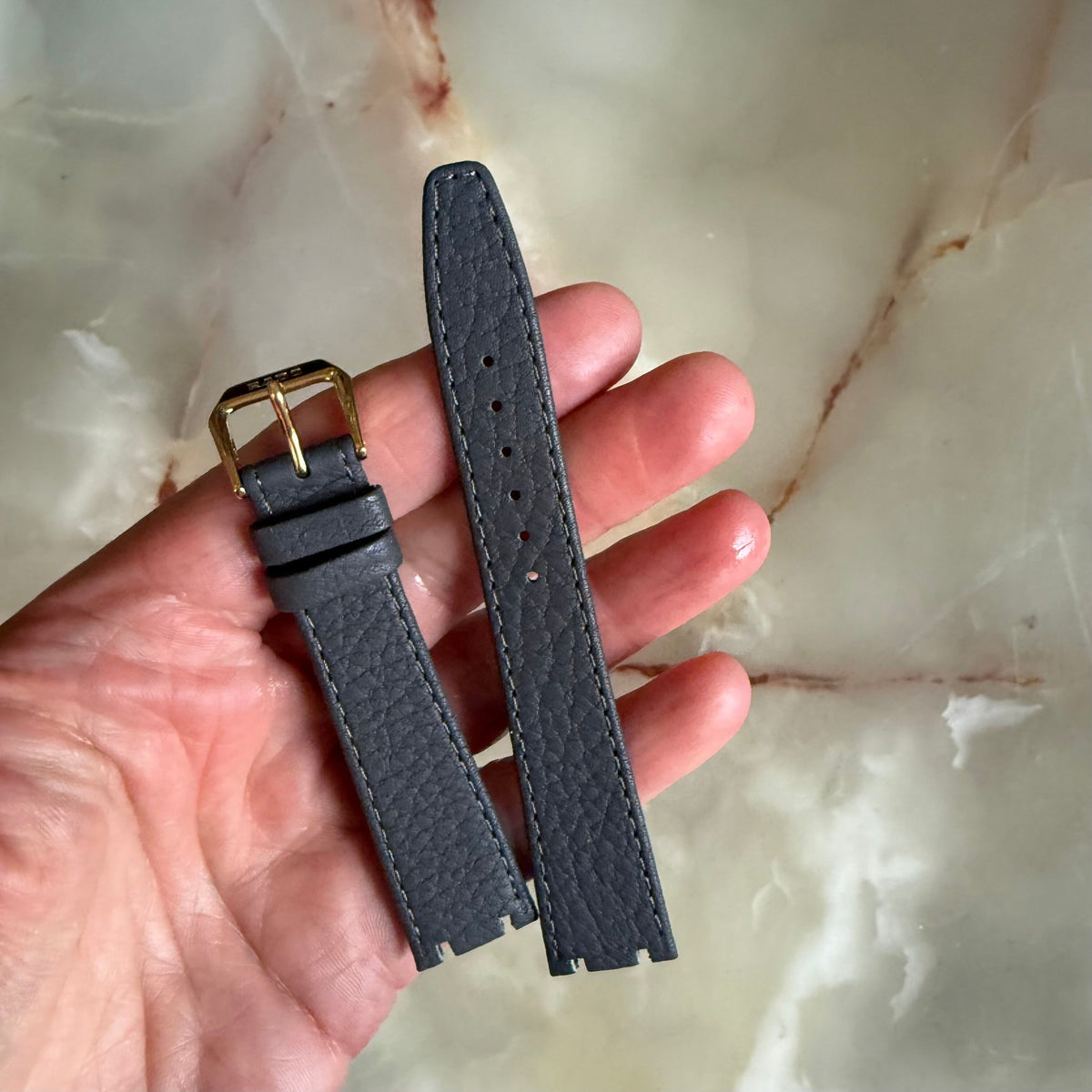 Authentic RADO Grey Leather Watch Strap Band 18mm with Buckle 8616-B