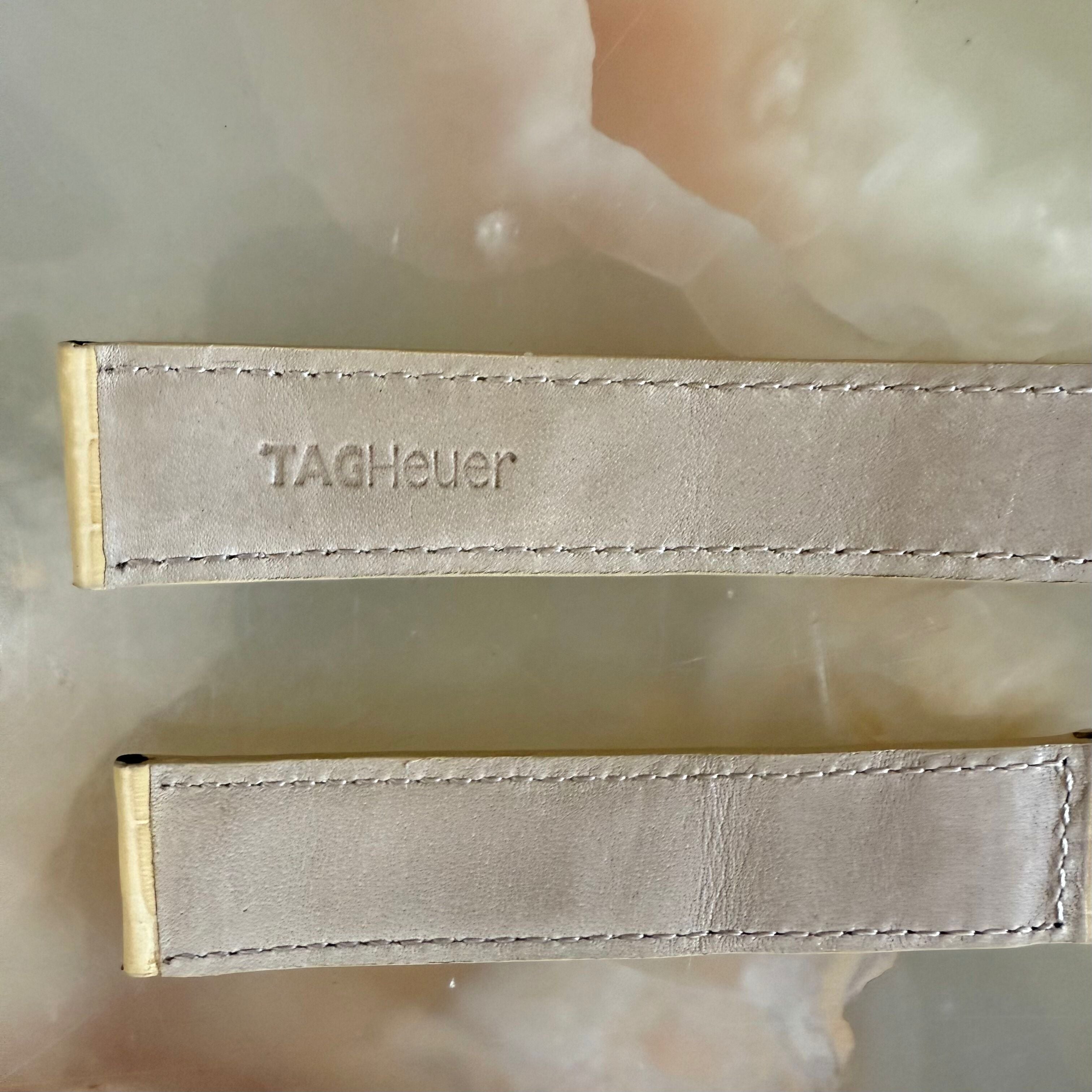Authentic TAG Heuer Beige Crocodile Watch Strap Band 19mm