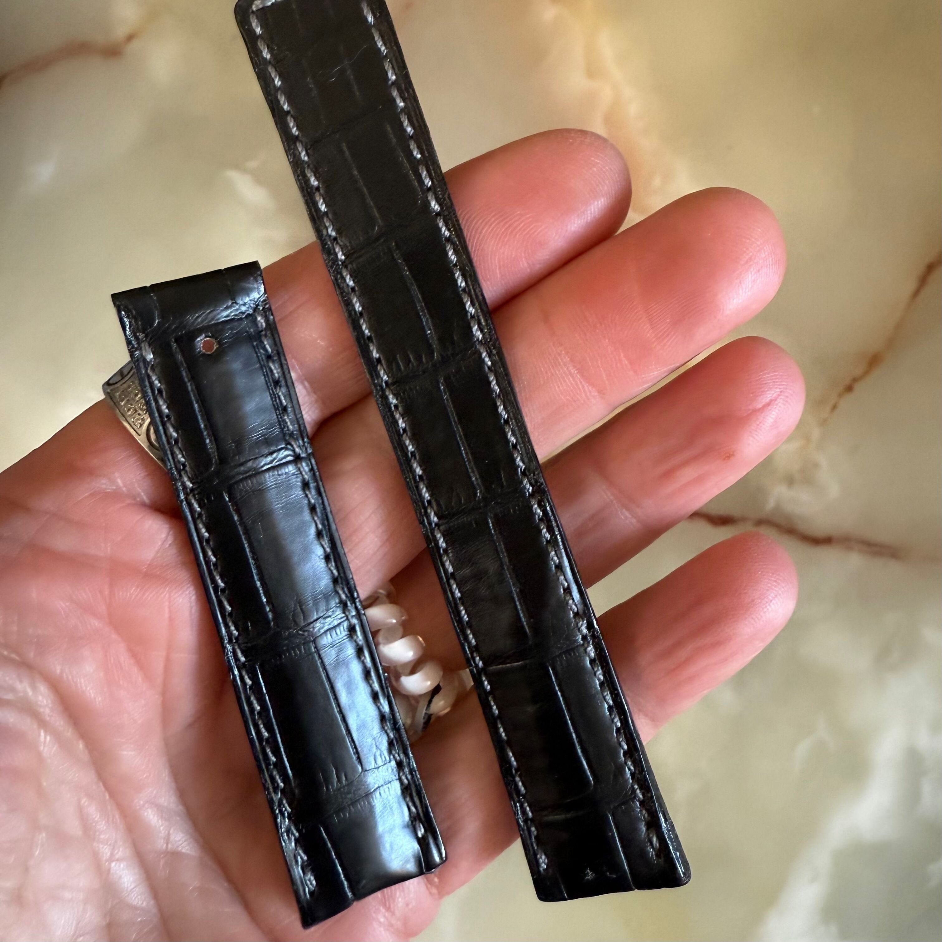 Authentic TAG Heuer Black Crocodile Watch Strap Band 18mm