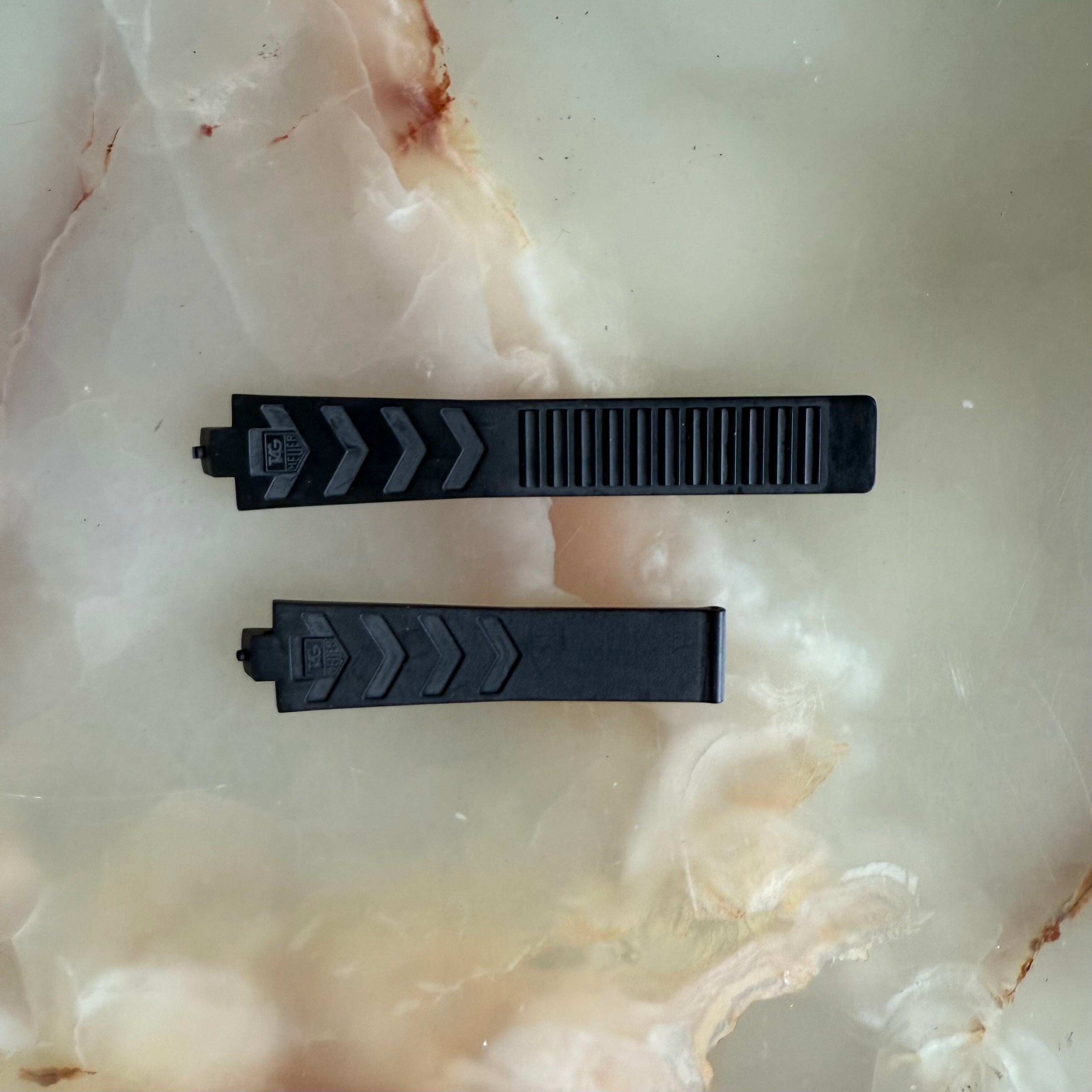 Authentic TAG Heuer Black Rubber Watch Strap Band 16mm