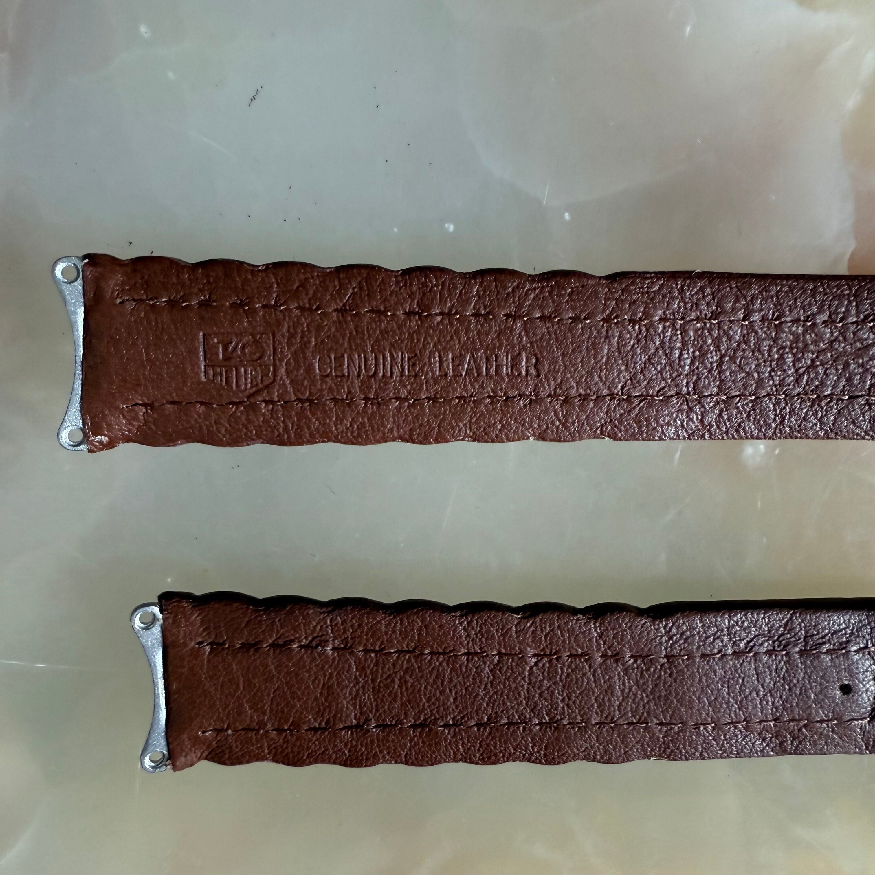 Authentic TAGHeuer Brown Leather Watch Strap Band 18mm FC6034
