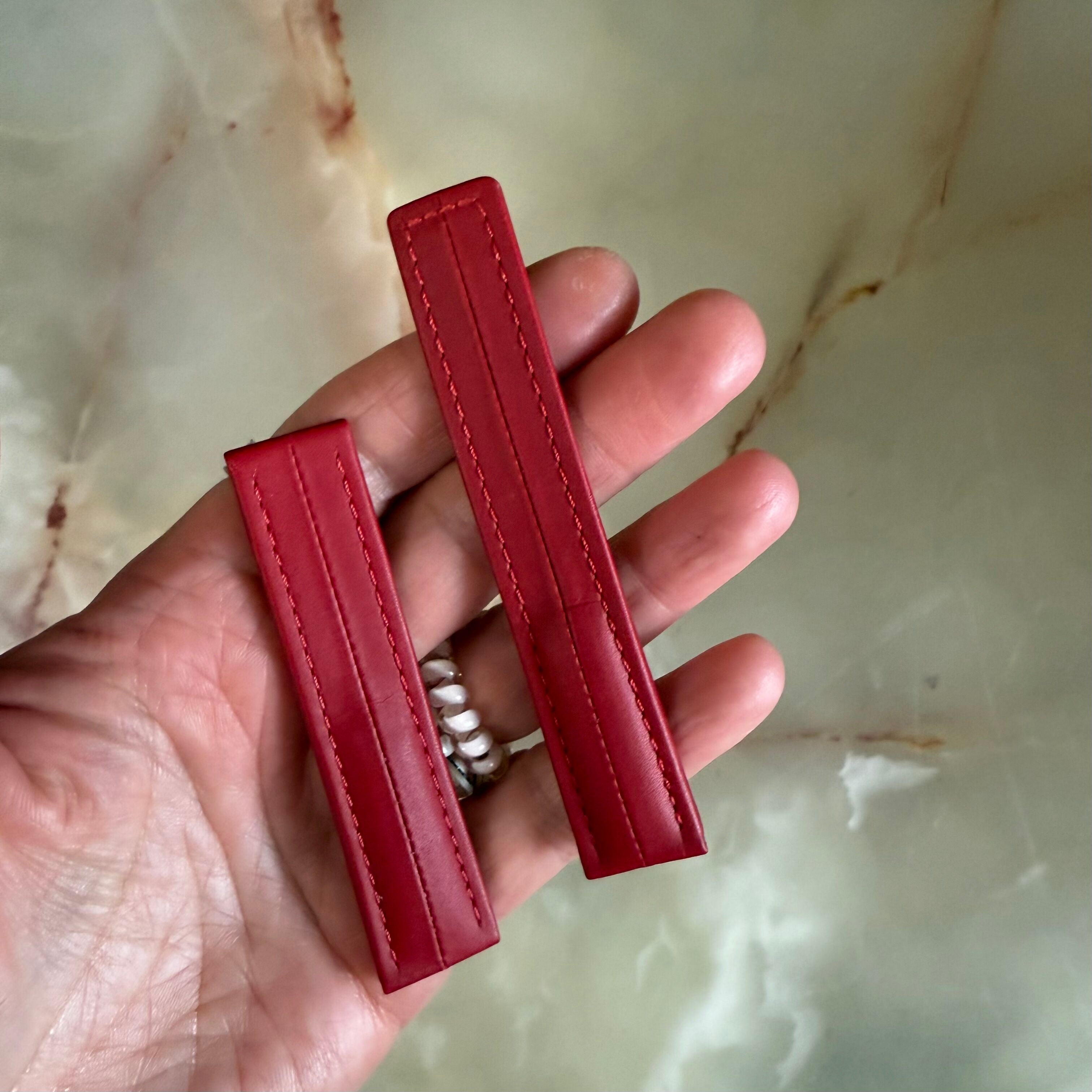 Authentic TAG Heuer Red Leather Watch Strap Band 18mm