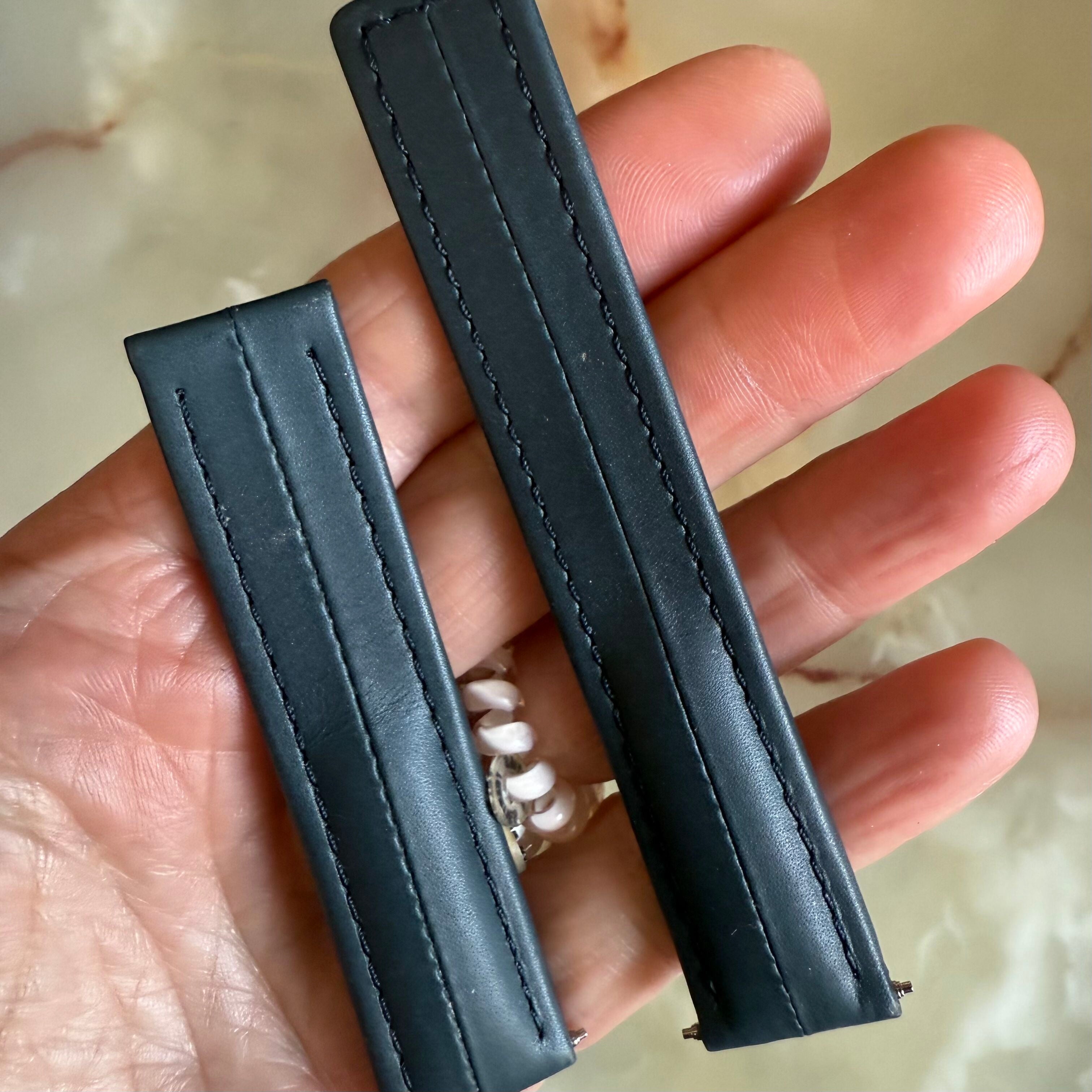 Authentic TAG Heuer Blue Leather Watch Strap Band 18mm  FC6019