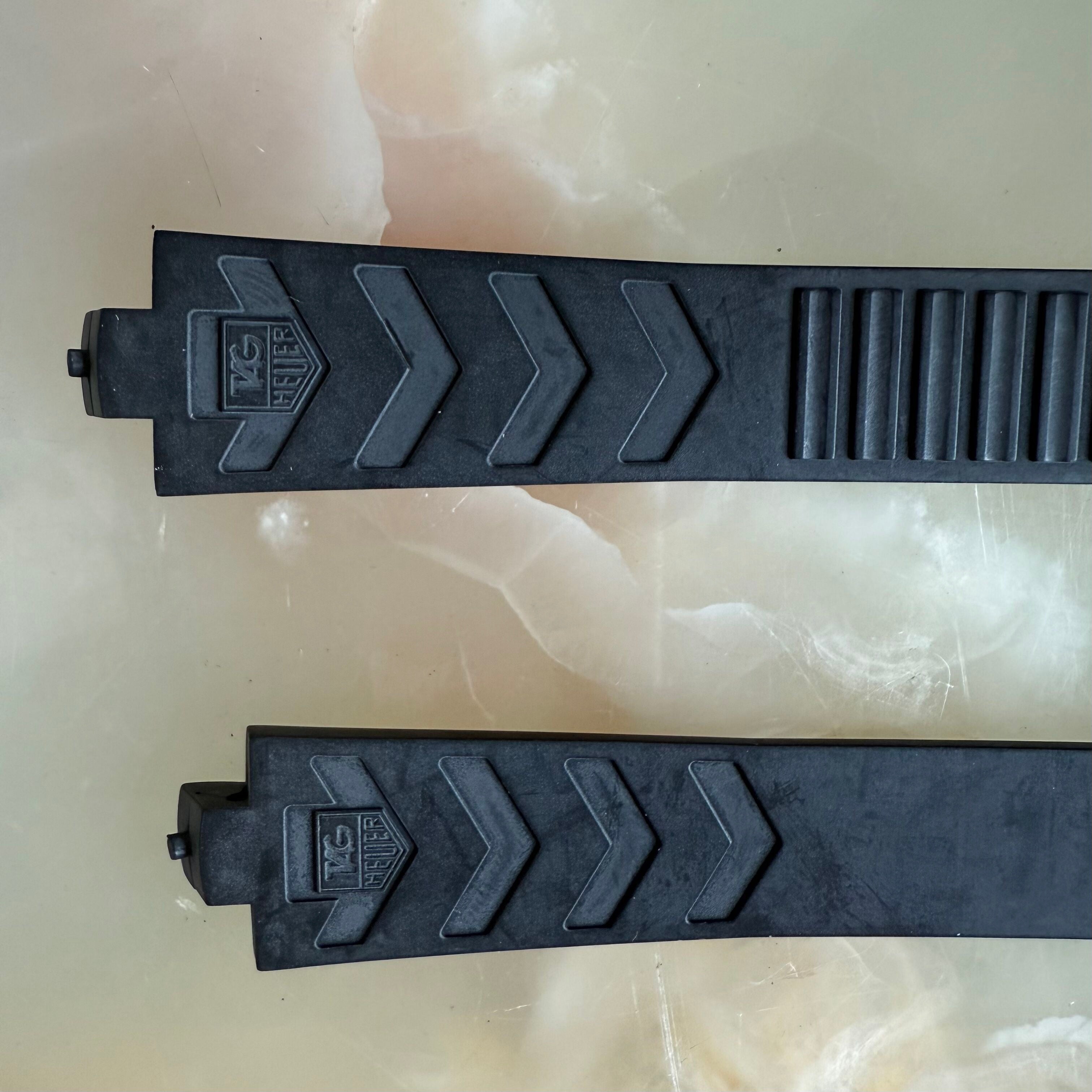 Authentic TAG Heuer Kirium Black Rubber Watch Strap Band 7mm