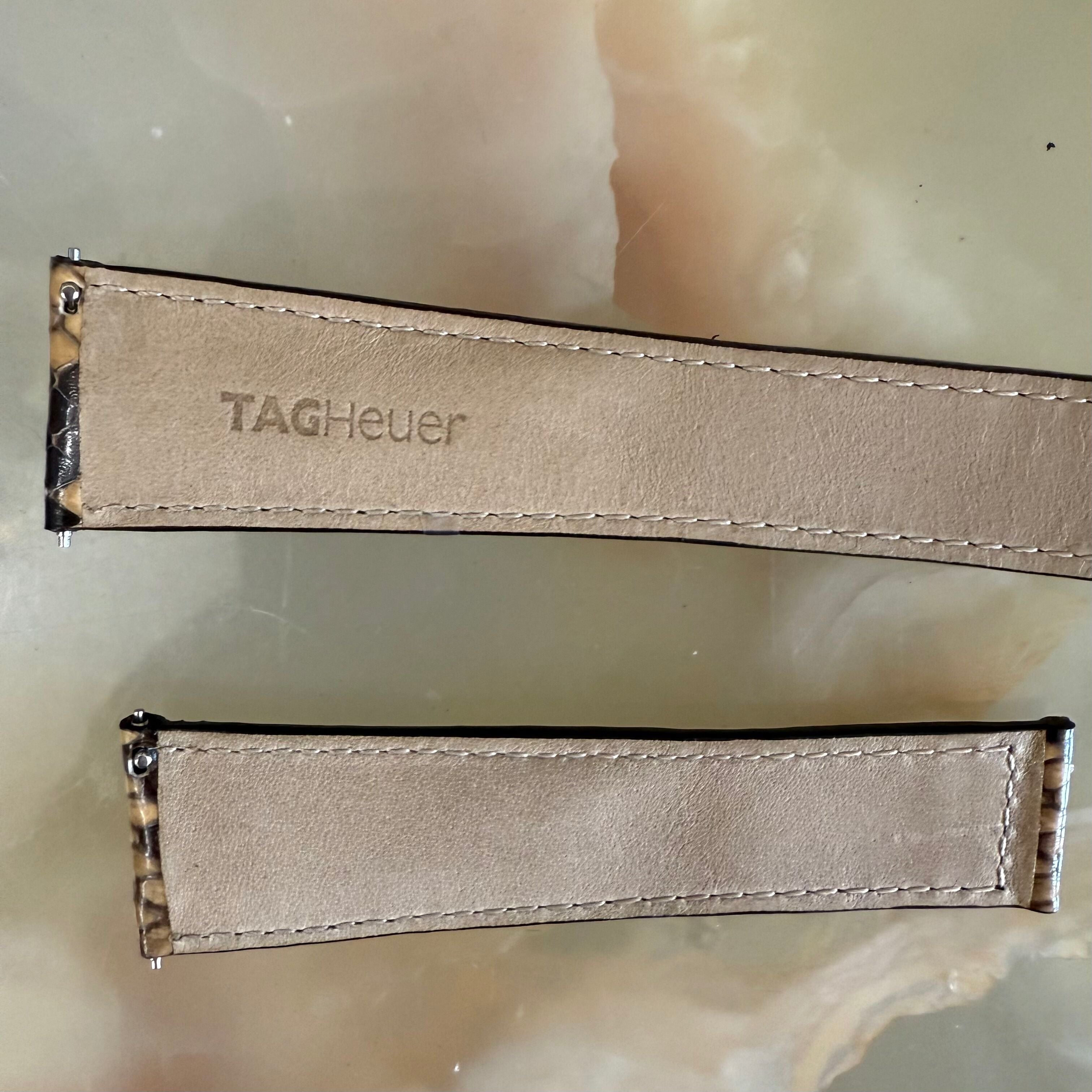 Authentic TAG Heuer Monaco Brown Python Watch Strap Band 22mm FC6187