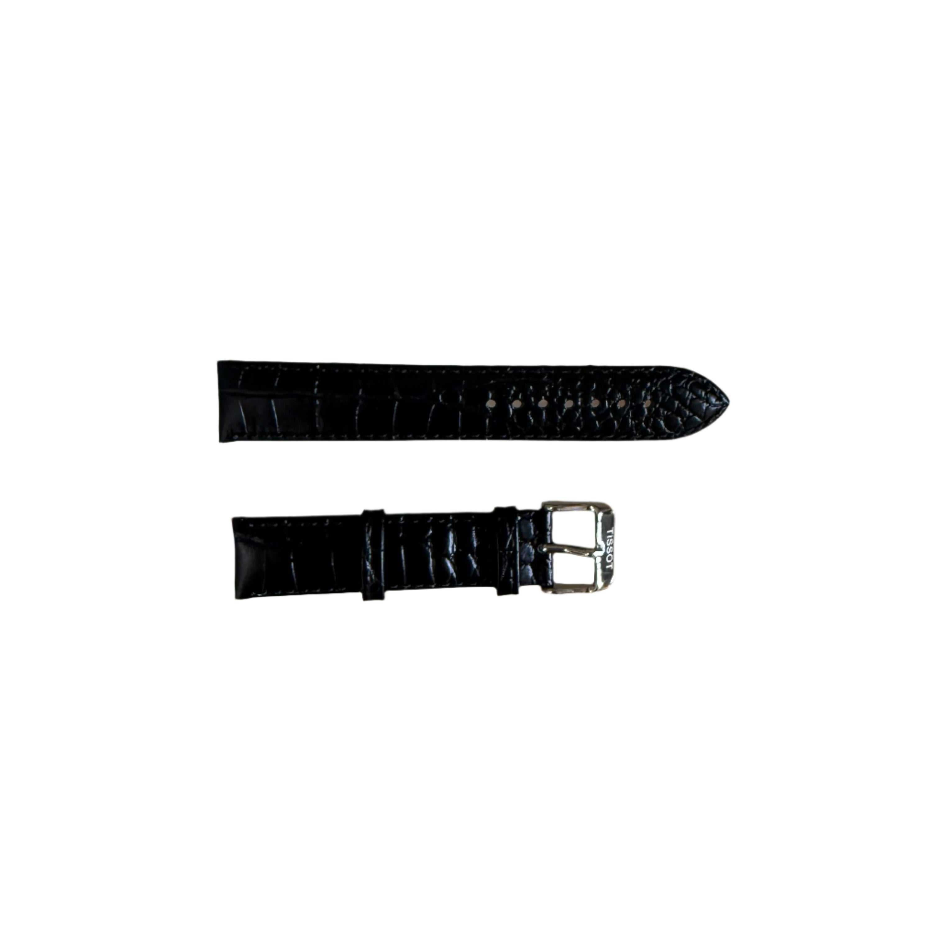 Authentic Tissot Back Crocodile Watch Strap Band 19mm w Buckle T600029095
