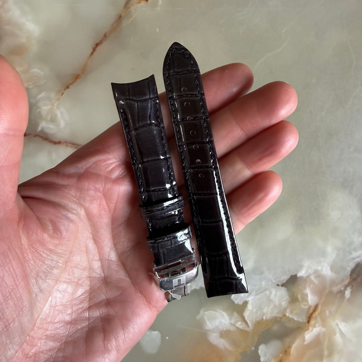 Authentic Tissot Black Leather Watch Strap Band 18mm w Buckle T610032637
