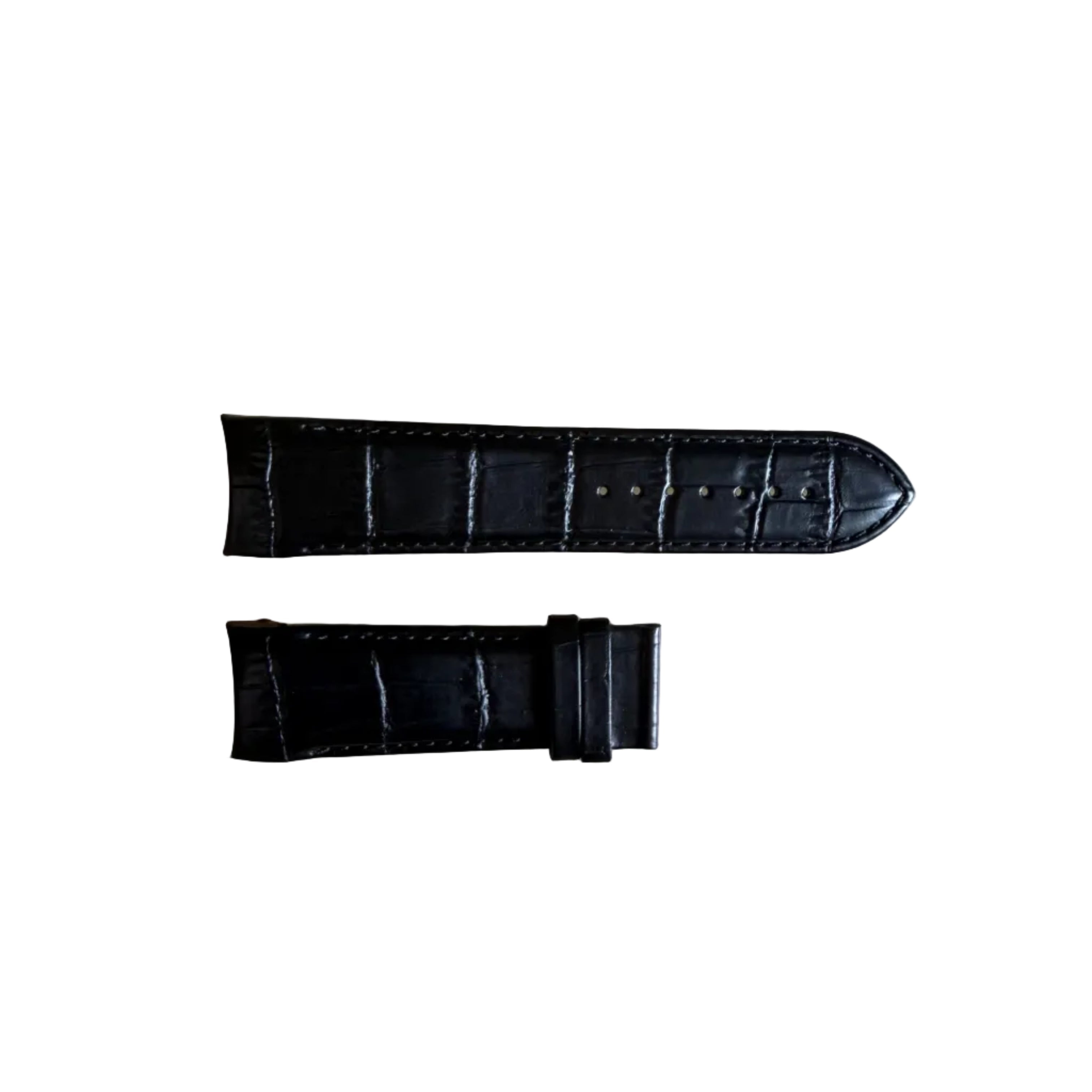 Authentic Tissot Black Leather Watch Strap Band 24mm w Buckle T610028592