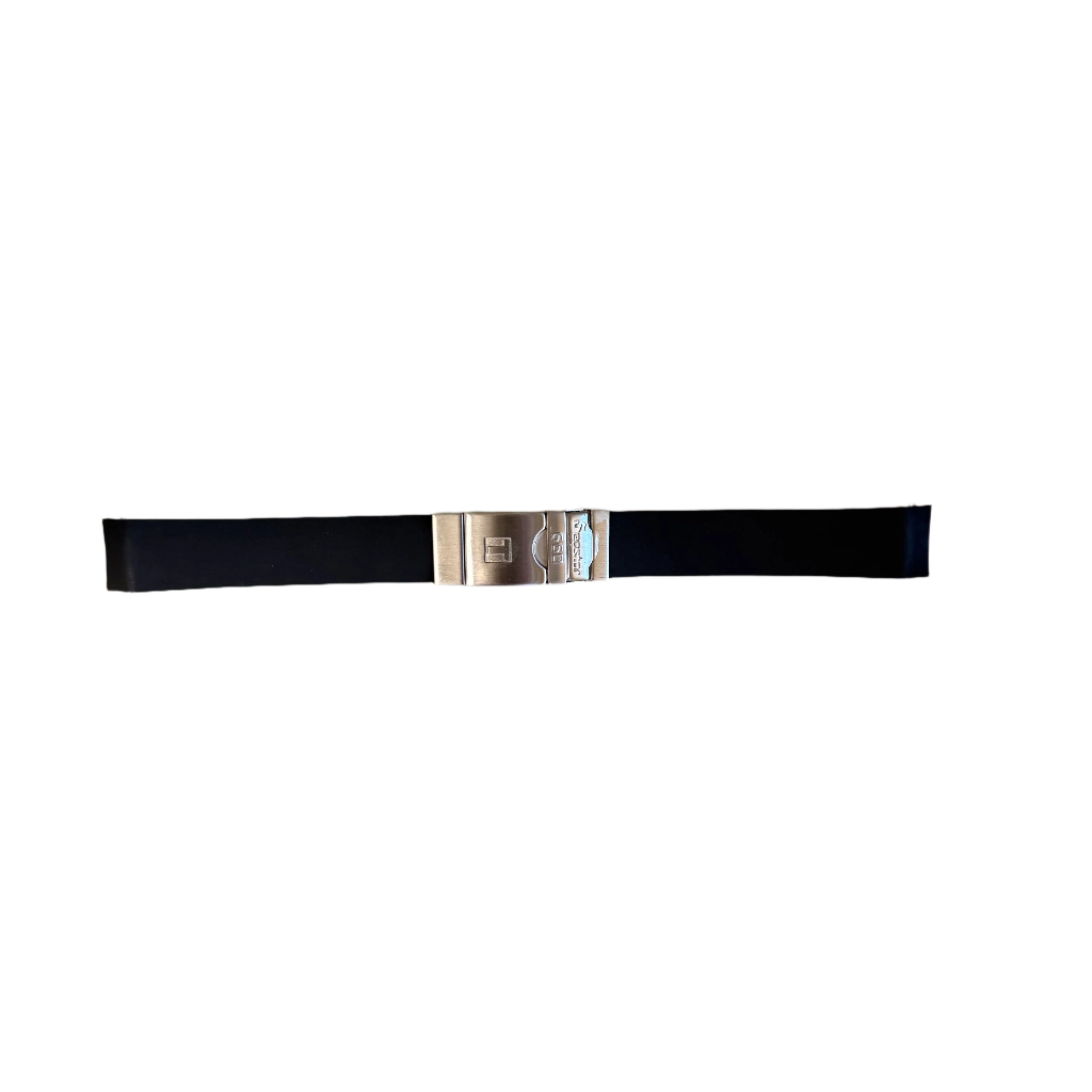 Authentic Tissot Black Rubber Watch Strap Band 19mm w Deployant Buckle