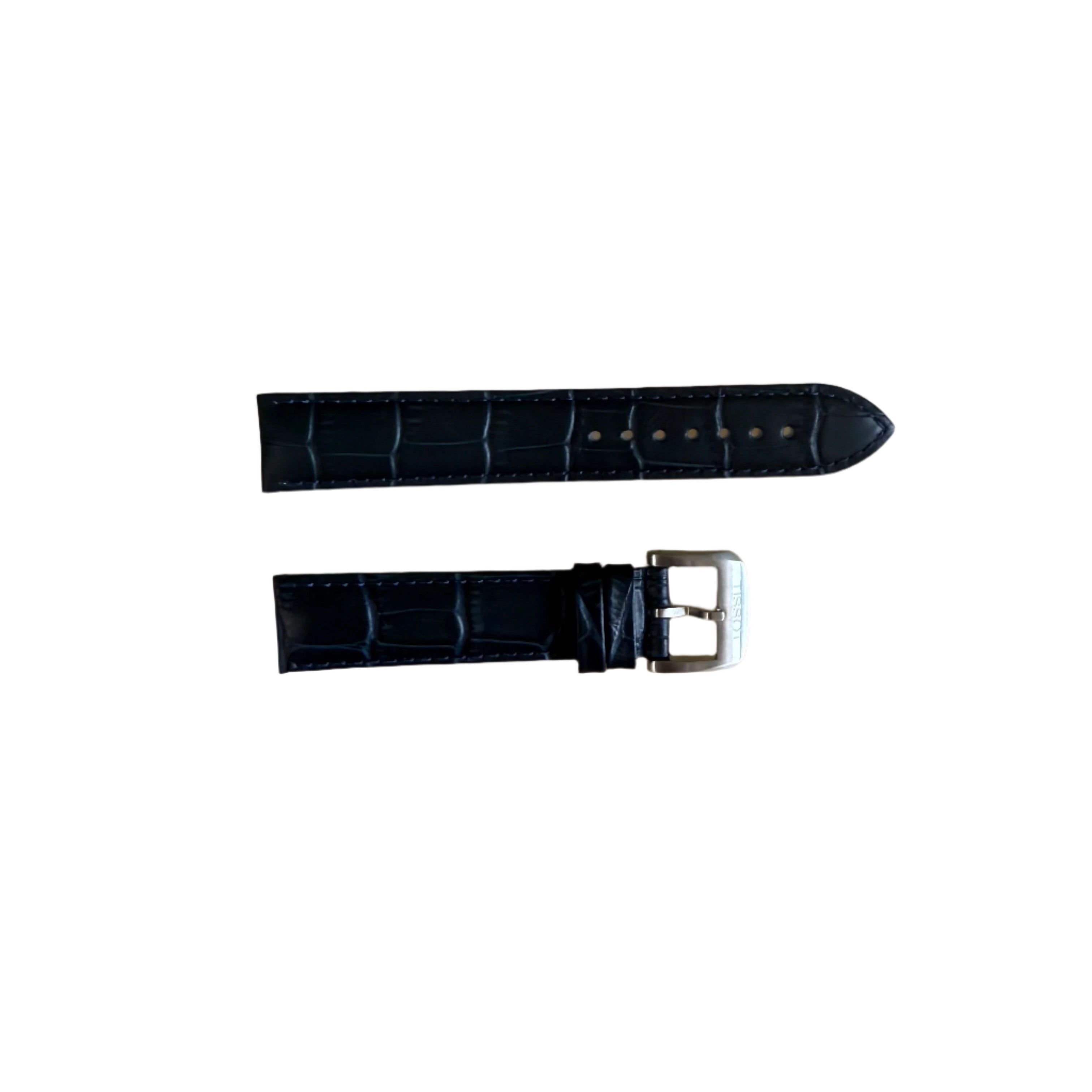 Authentic Tissot Blue Alligator Watch Strap Band 19mm w Buckle T600035386
